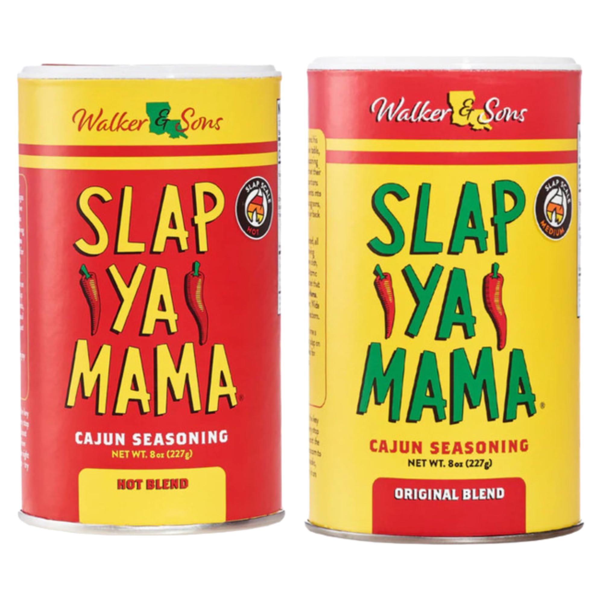 Slap Ya Mama Cajun Seasoning from Louisiana, Spice Variety Pack, 8 Ounce Cans, 1 Original Cajun and 1 Hot Cajun Blend