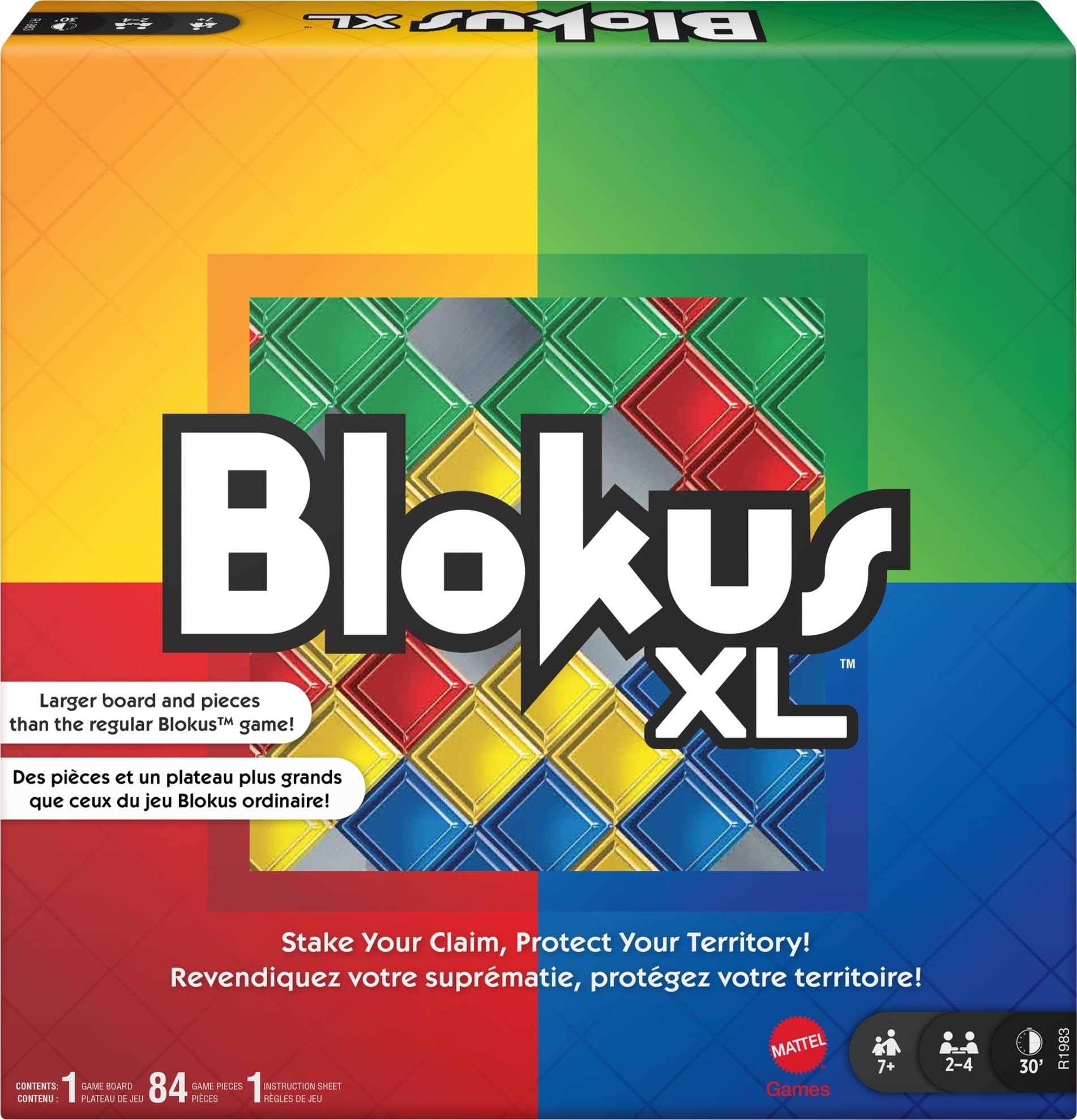 Mattel Games Blokus XL Strategy Board Game, Family Game for Kids & Adults with Colorful Oversized Pieces & Just One Rule ( Exclusive)