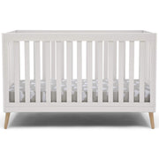 Delta Children Essex 4-in-1 Convertible Baby Crib, Bianca White with Natural Legs
