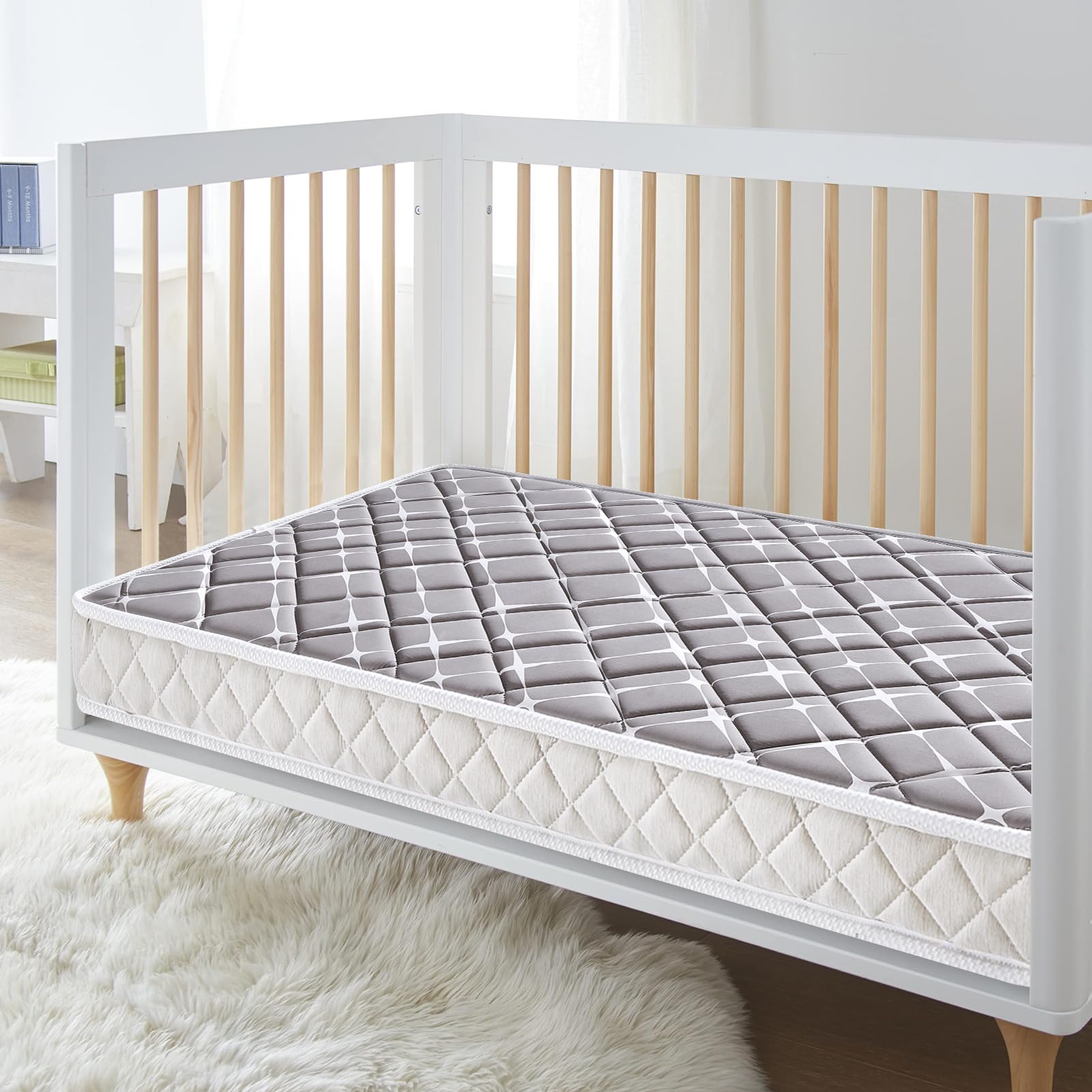 Tiankehan Premium Dual-Sided Baby Crib Mattress and Toddler Mattress - 52" x 27.6" x 5" - Breathable - Firm Soft - Fits Standard Cribs and Toddler Beds