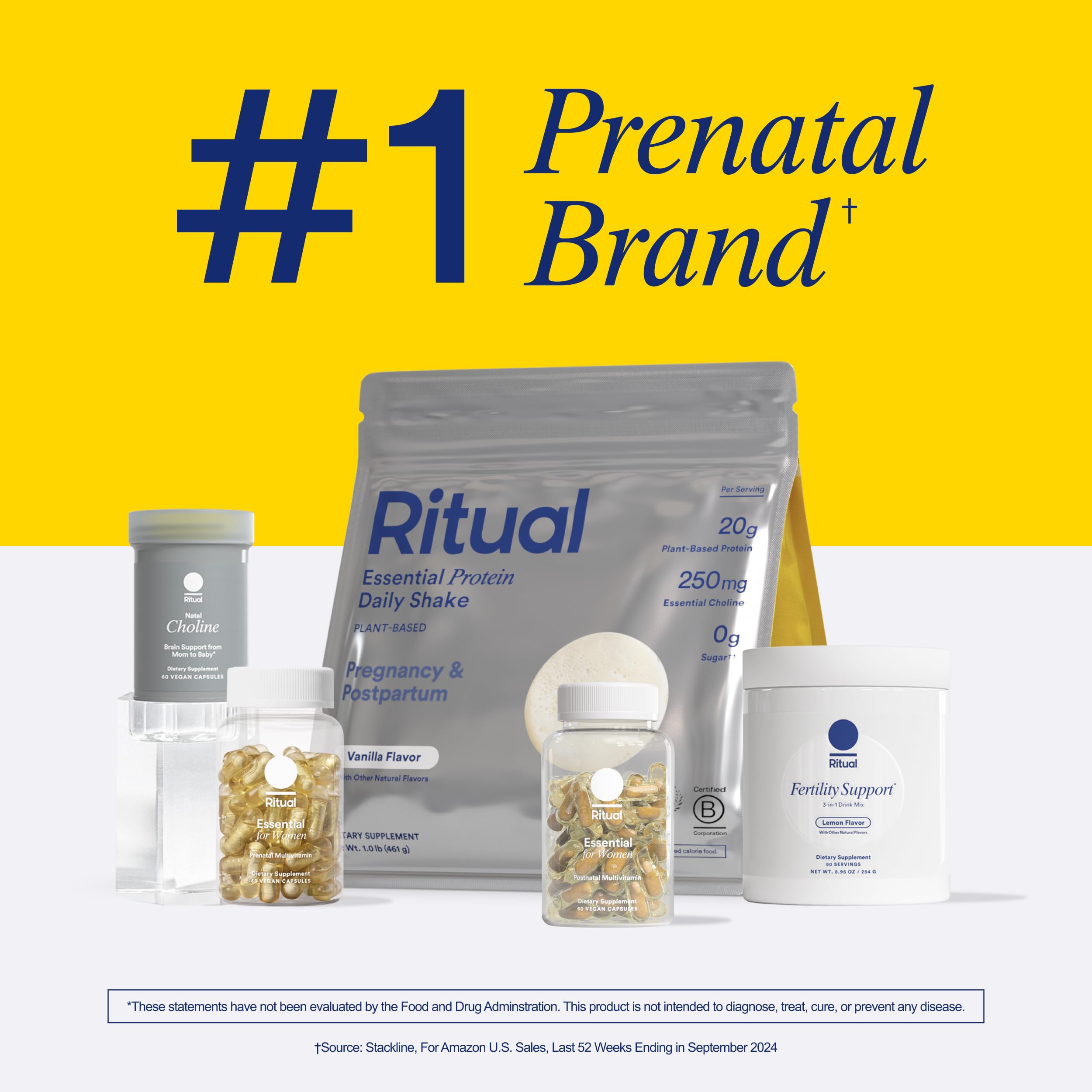 Ritual Natal Choline Supplement, 550mg, Supports Baby’s Cognitive Function When Taken During Pregnancy and Choline Content in Breastmilk*, 30 Day Supply