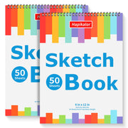 Skizzenbuch 2er-Pack, 22,9 x 30,5 cm, 50 Blatt, Spiralbindung, säurefreies Künstler-Zeichenpapier, Kunstzubehör für Erwachsene und Kinder, Bastelaktivitäten, Skizzenpapier zum Zeichnen, Malen, Skizzieren