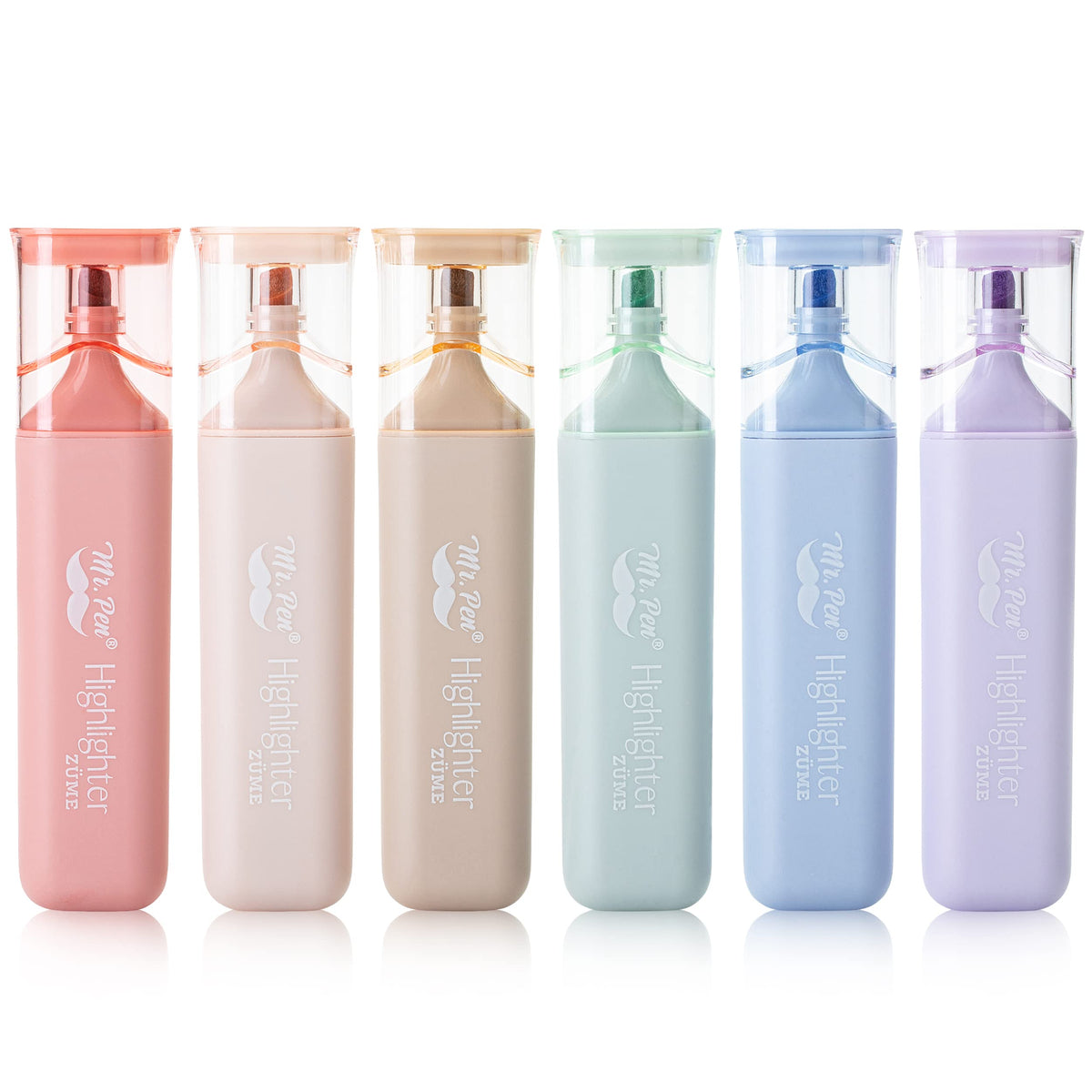 Mr. Pen- Highlighters Pastel Assorted Colors for Books, 6 Pack, Morandi Colors, Chisel Tip, Back to School Supplies