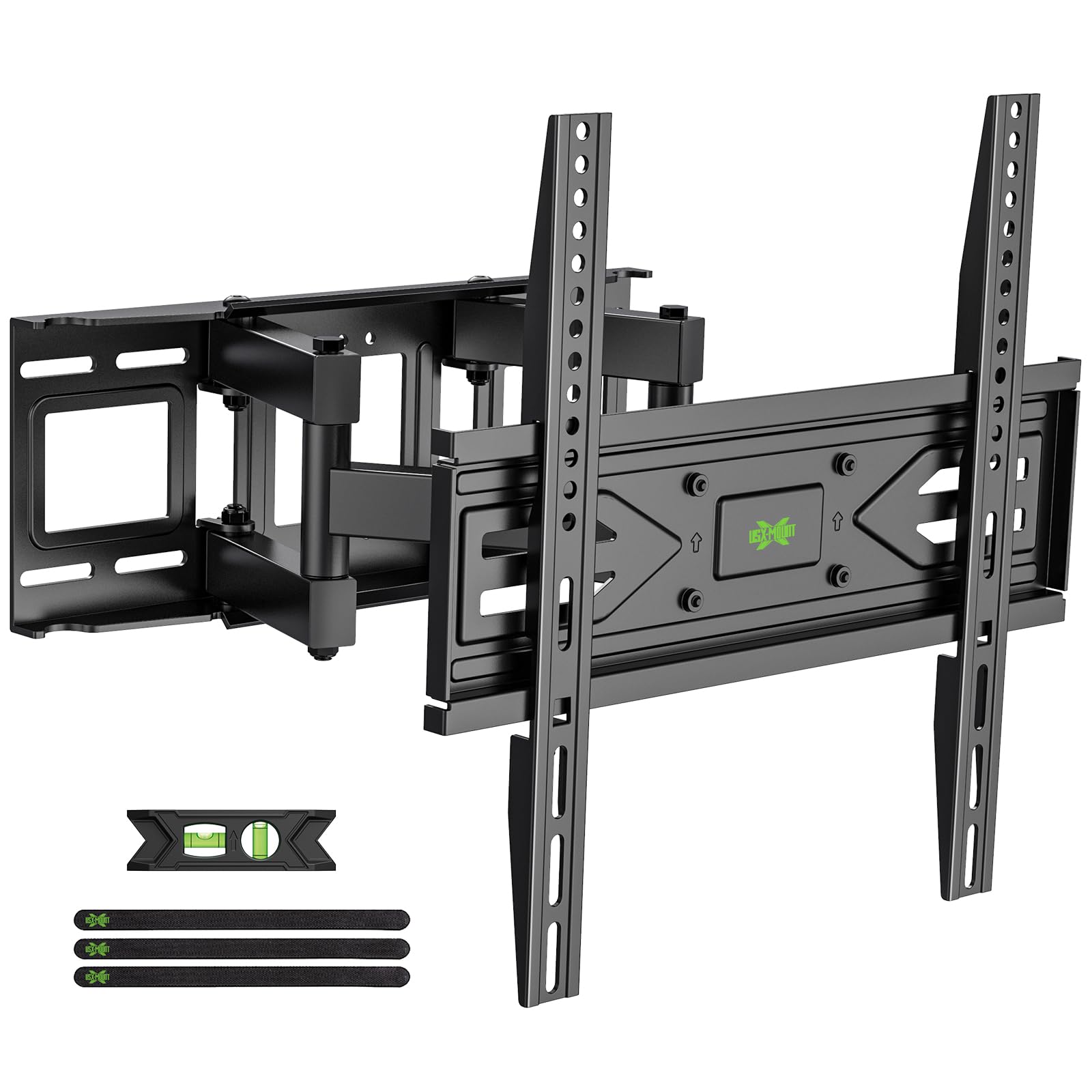 USX MOUNT Full Motion TV Wall Mount for Most 32-70 inch TVs up to 99 lbs, Wall Mount Bracket with Dual Articulating Arms, Swivel, Tilt, Max VESA 400x400mm, TV Mount Fits 12"/16" Wood Studs