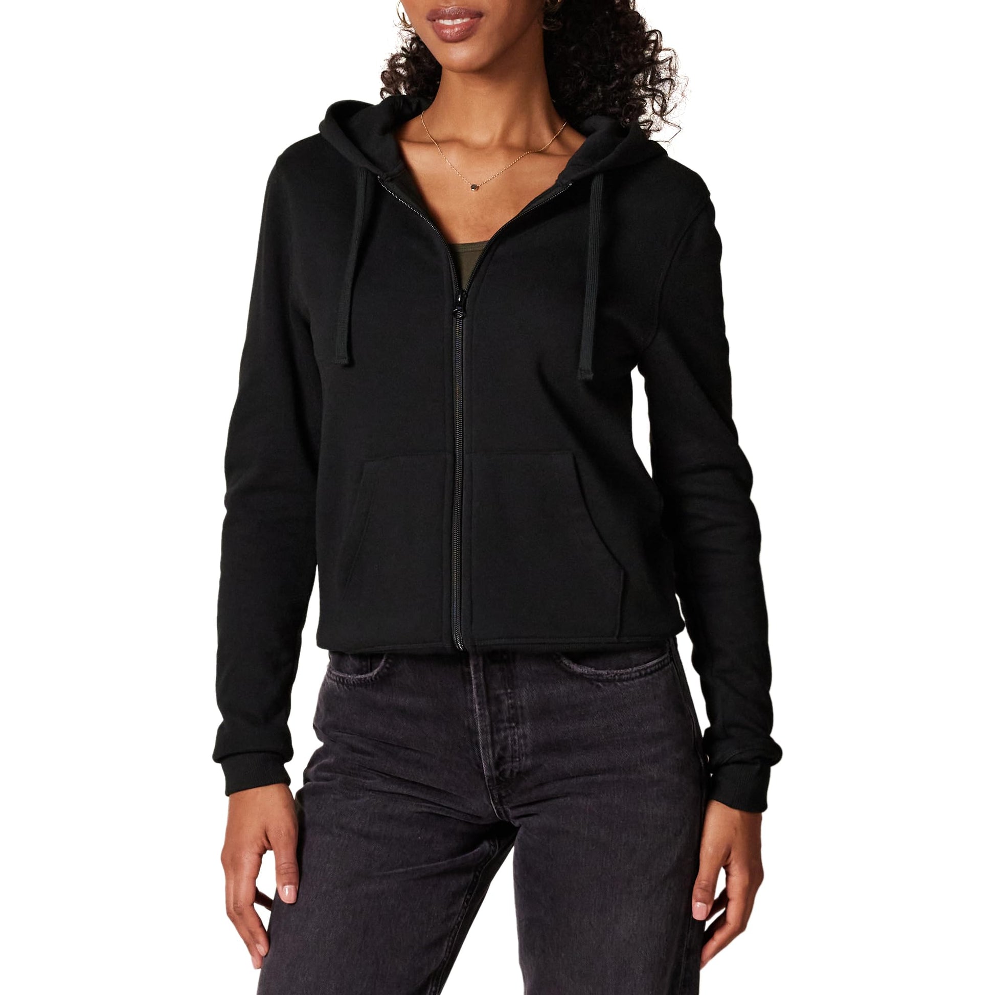 Amazon Essentials Women's Fleece Full-Zip Hoodie (Available in Plus Size), Black, X-Large