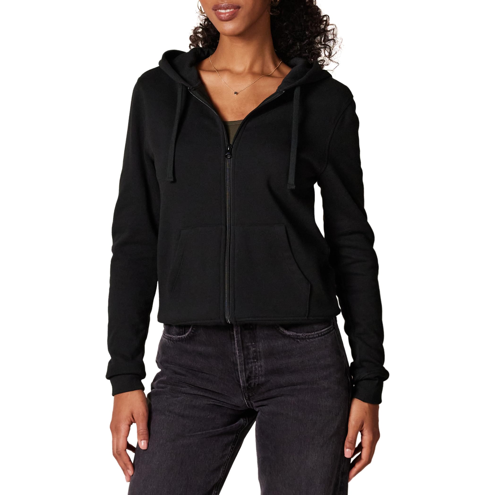 Amazon Essentials Women's Fleece Full-Zip Hoodie (Available in Plus Size), Black, X-Large