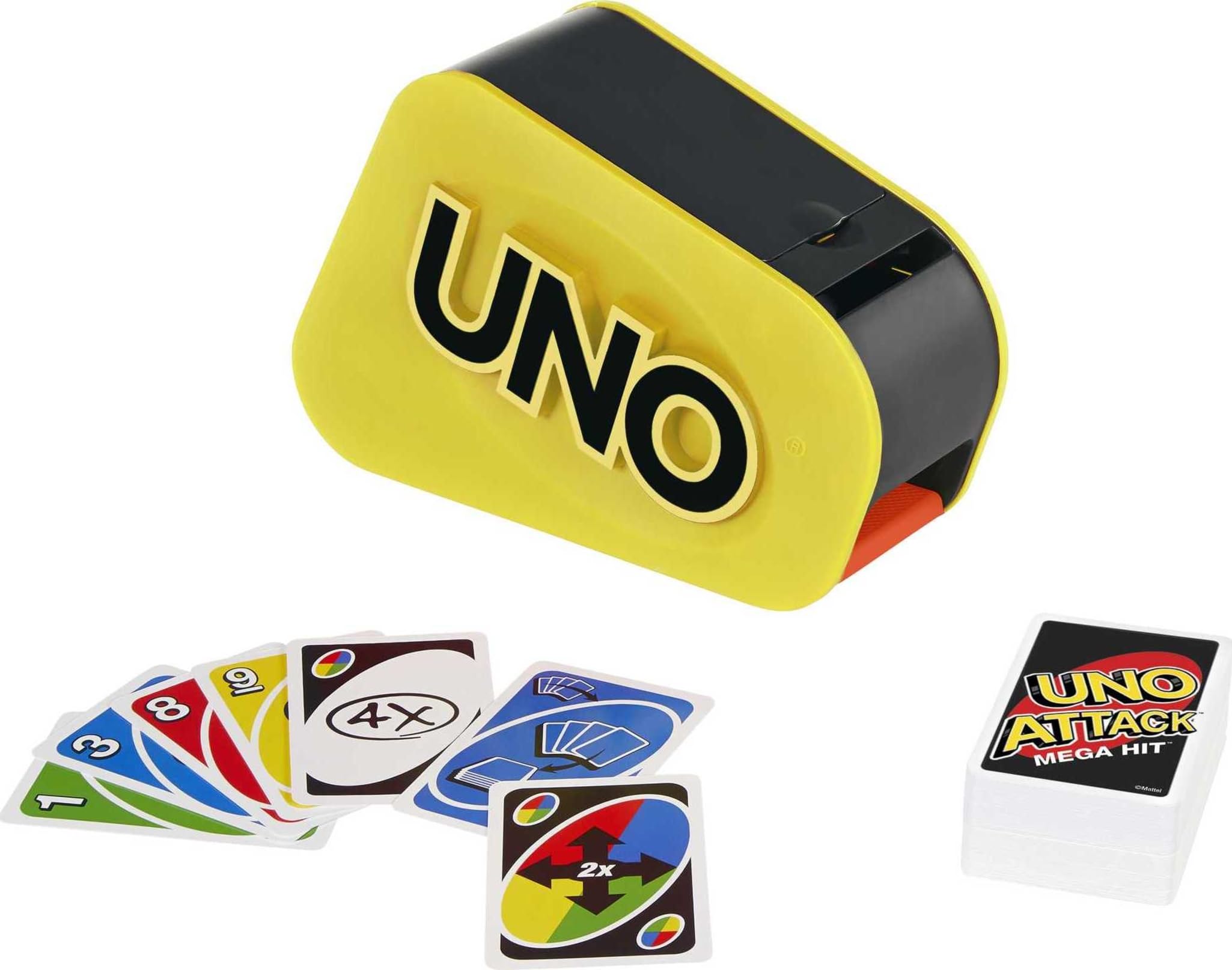 Mattel Games UNO Attack Game with Card Launcher Featuring Lights & Sounds, Plus Mega Hit Rule (Amazon Exclusive)