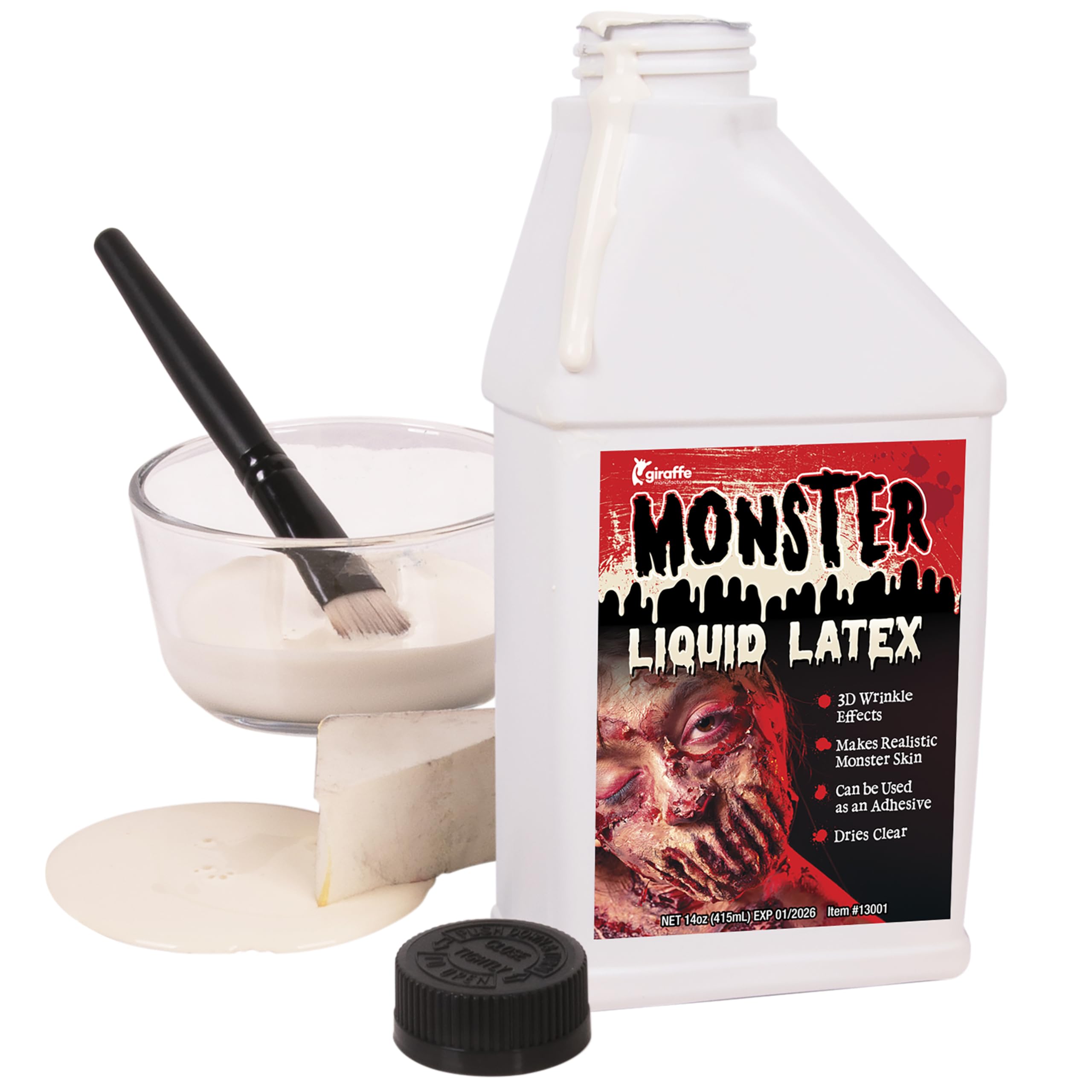 KANGAROO Professional Grade Liquid Latex SFX Makeup Prosthetics 14 oz - Body Paint Special Effects for Halloween, Cosplay, Theater & Film - Creates Fake Scars, Wounds, Zombie Makeup Skin