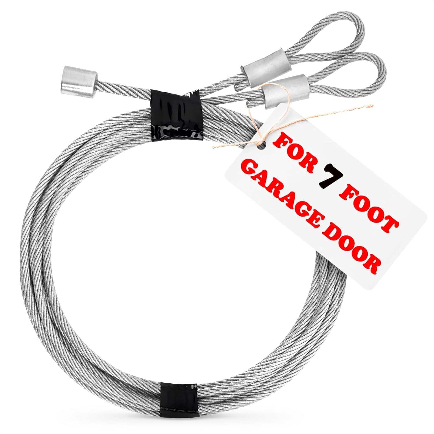 Garage Door Cables for 7 ft Door - 8 ft 6 inch Long, Heavy-Duty Steel Galvanized Cables Pack of 2 | Rust-Proof Corrosion-Resistant Garage Door Cable Replacement Kit, Halloween Skeleton Accessories