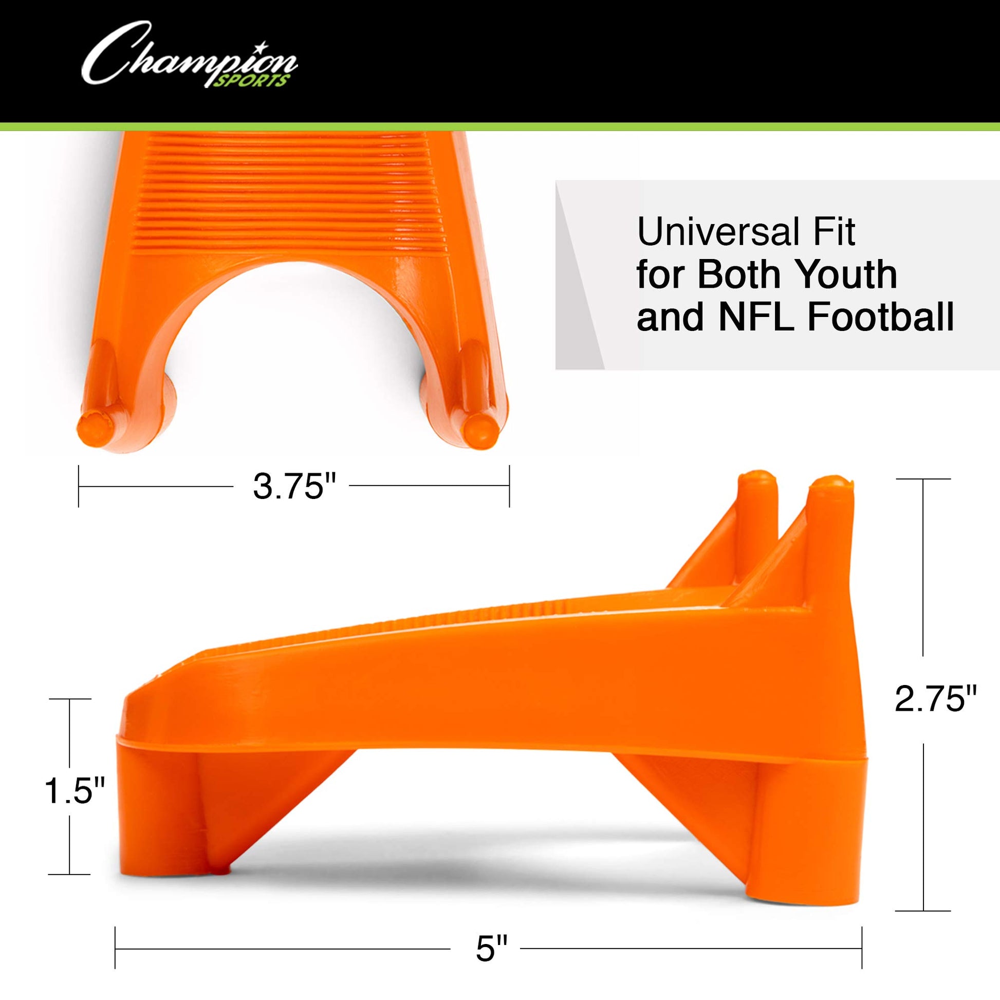 Champion Sports Hevy Duty Football Kickoff Kicking Tee - High Visibility Orange - 1"