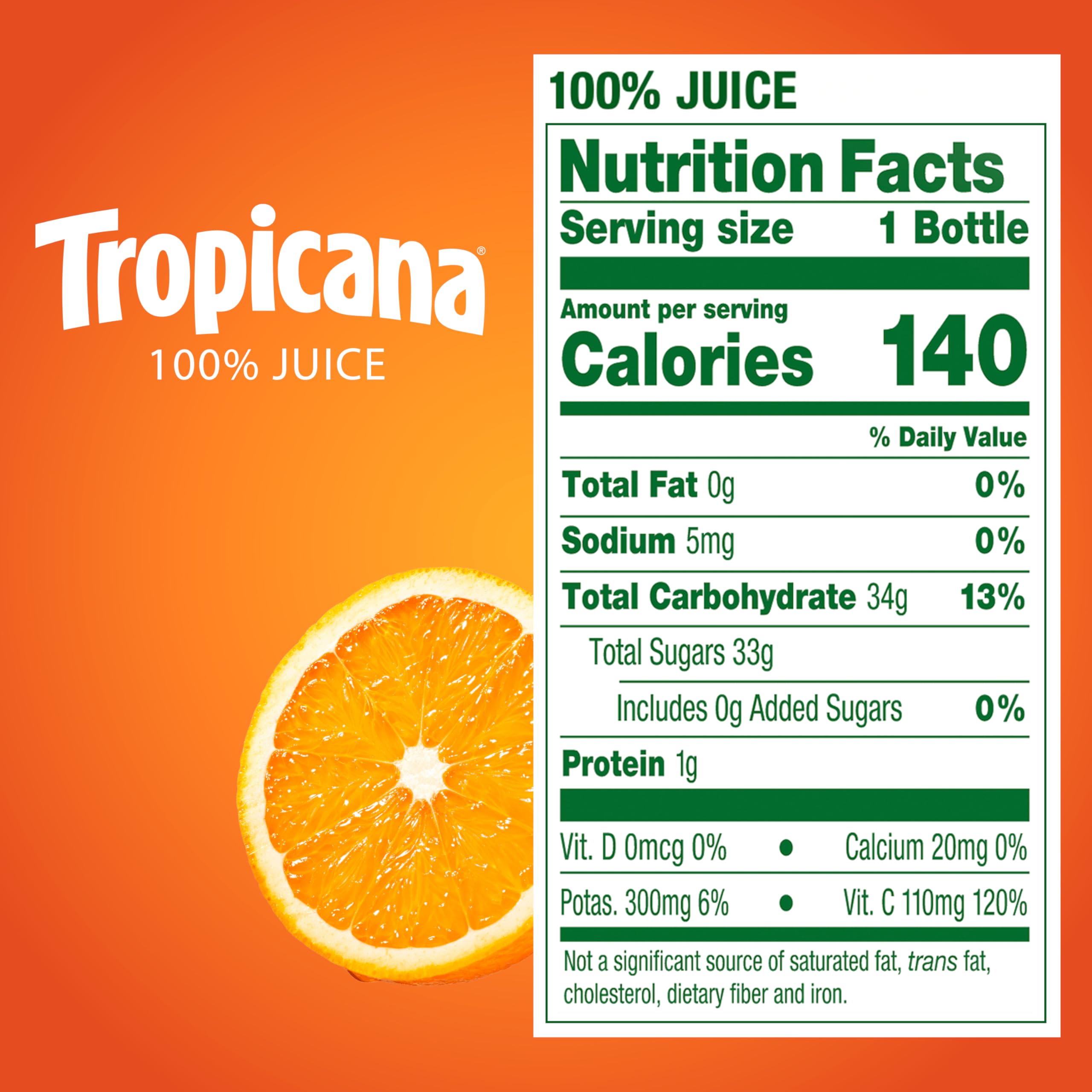 Tropicana 100% Juice Orange Blend, Single Serve, 10 fl oz Bottles (Pack of 24) - Real Fruit Juice, Vitamin C Rich, No Added Sugars, No Artificial Flavors