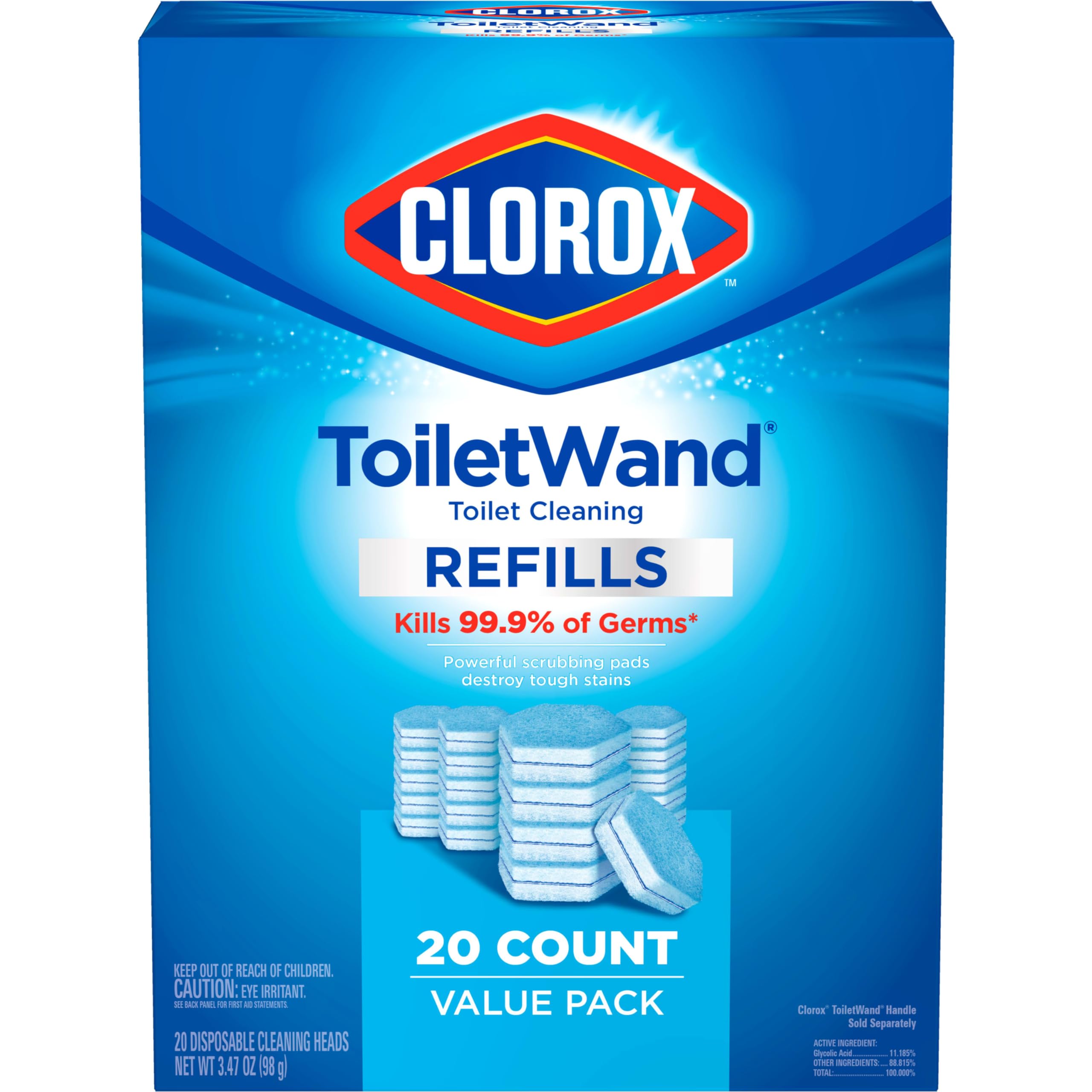 Clorox ToiletWand Disposable Toilet Cleaning Refill, 20ct Original Scent