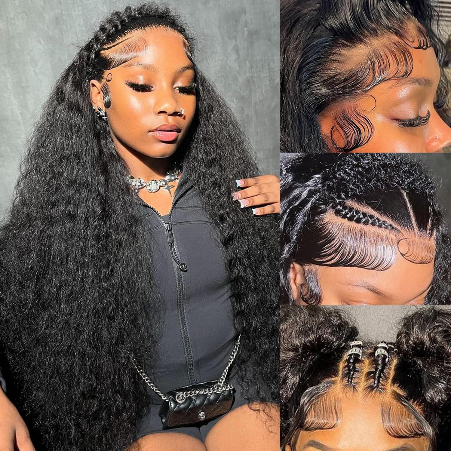 Simeider 30 Inch Deep Wave Lace Front Wigs Human Hair 13x6 HD Lace Front Wigs Human Hair Pre Plucked Brazilian Curly Human Hair Wig 200 Density Glueless Frontal Wigs For Black Women