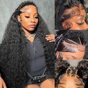 Simeider 30 Zoll Deep Wave Lace Front Perücken Echthaar 13x6 HD Lace Front Perücken Echthaar Vorgezupft Brasilianische Lockige Echthaarperücke 200 Dichte Glueless Frontal Perücken für schwarze Frauen