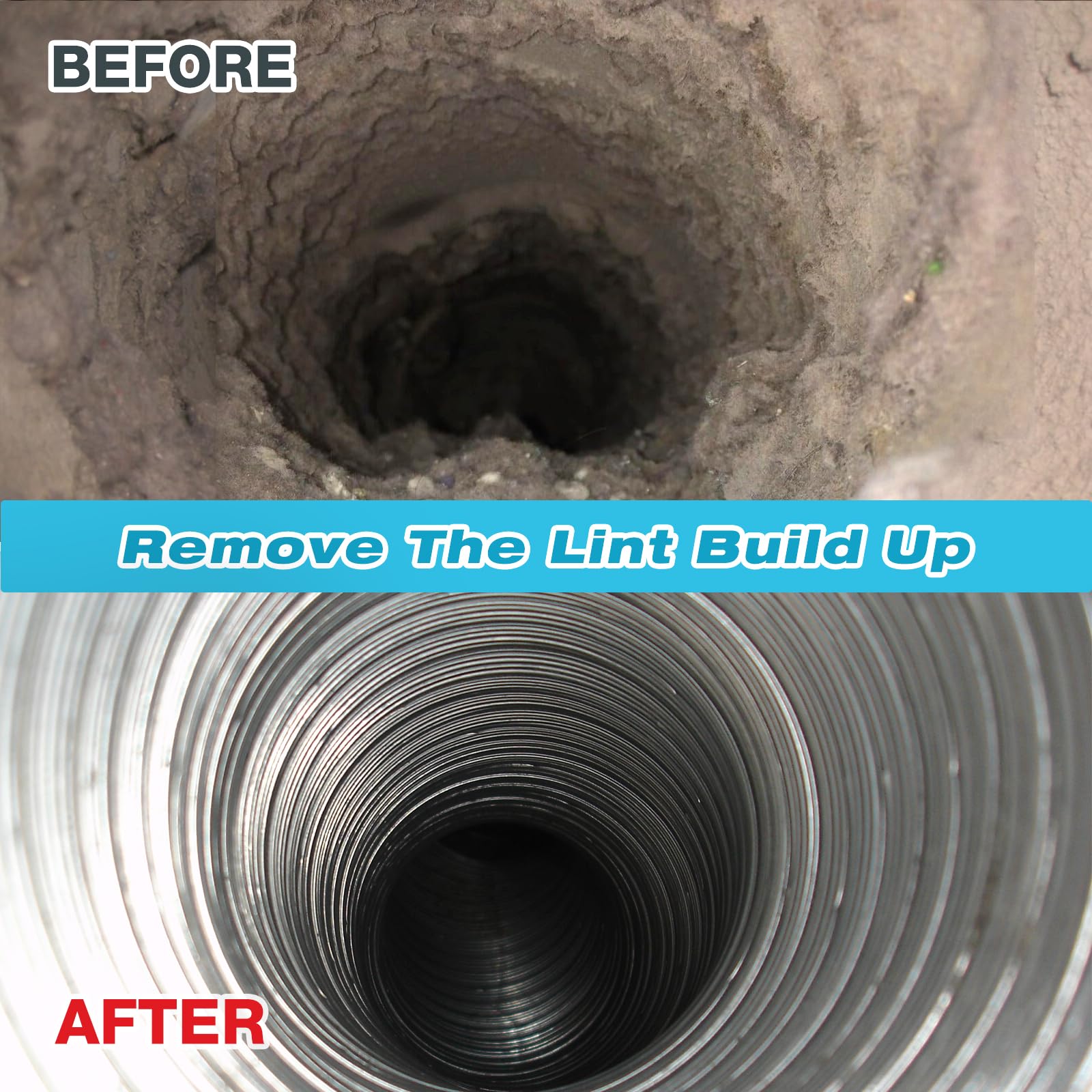 Sealegend 15 Feet Dryer Vent Cleaner Kit, Lint Remover，Upgraded Flexible Quick-Snap Brush with Drill Attachment,Extends Up to 15 FEET for Easy Cleaning，Cleaning Tools Use with/Without a Power Drill