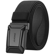 JUKMO Stretch Tactical Belt for Men, Military Work Rigger Hiking 1.5" Elastic Nylon Web Ratchet Quick Release Belt in Gift Box (Black, Medium)