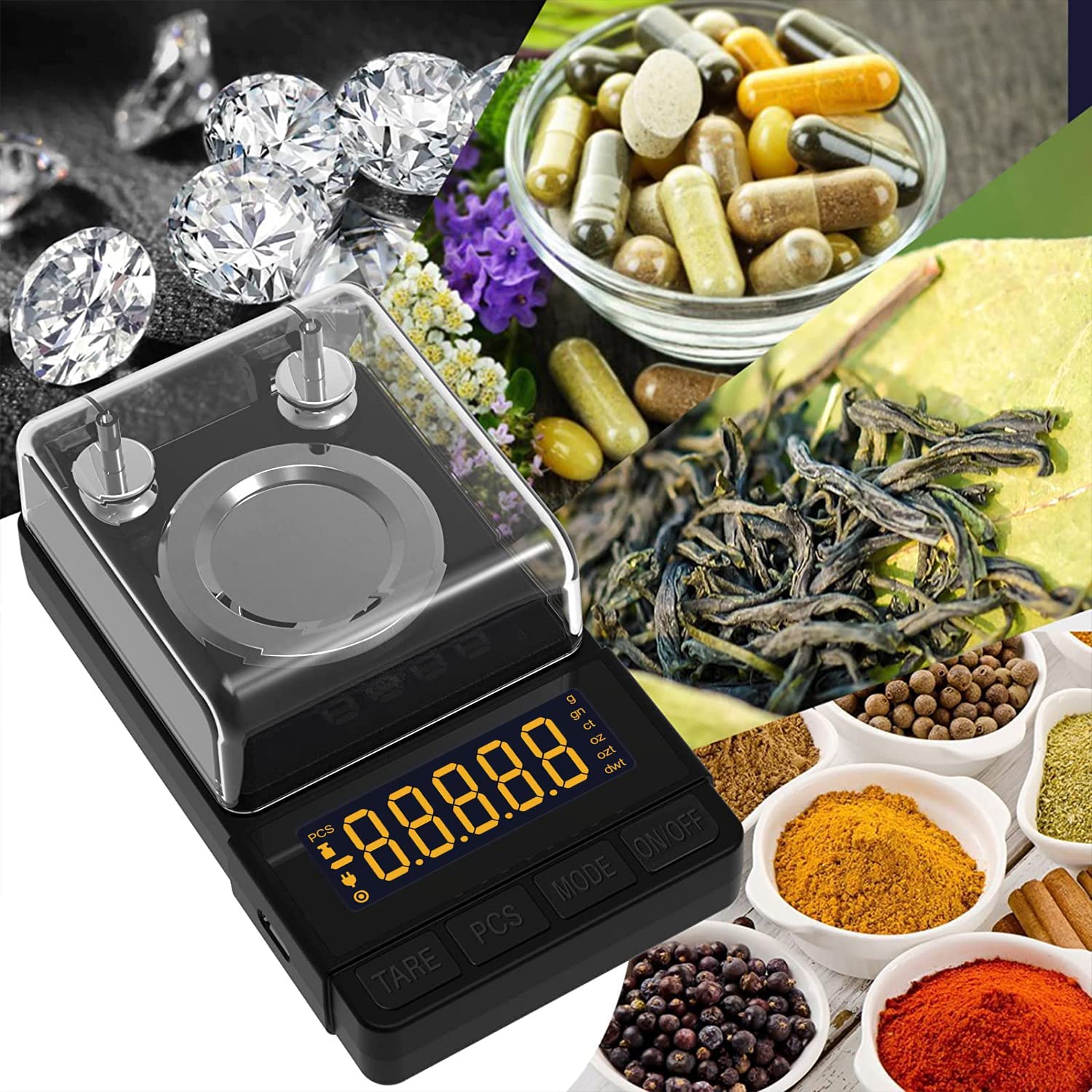 MAXUS Digital Milligram Scale 50g/0.001g, Compact Mg Scale with 20g Calibration Weight and Accessories, Black Powder Scale for Reloading