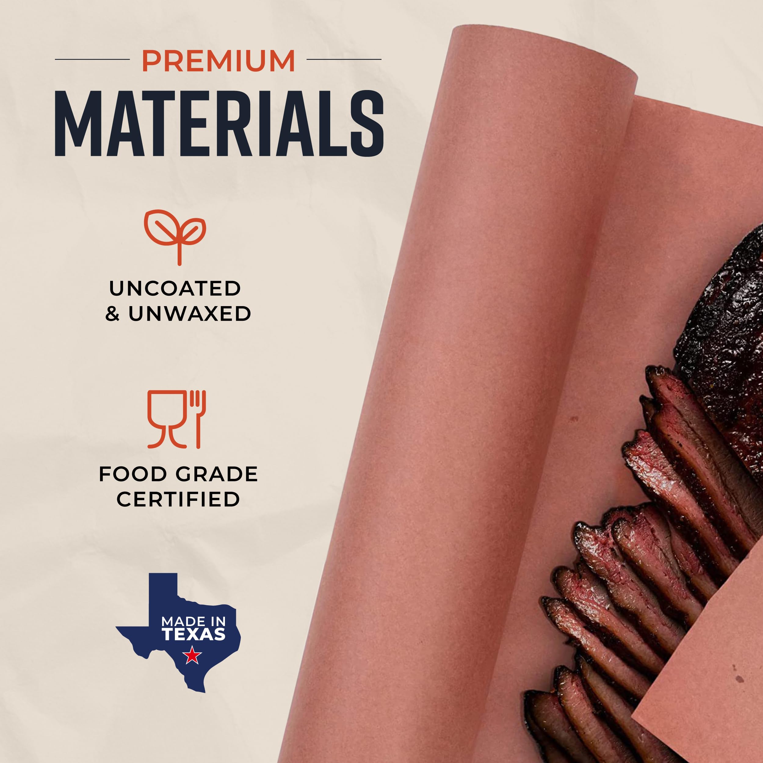 Pink Butcher Paper Roll 18"x175' (2100 Inch) - Food-Grade Peach Butcher Paper for Smoker, BBQ, Grilling, Smoking Meat - USA Made - Unbleached, Uncoated and Unwaxed