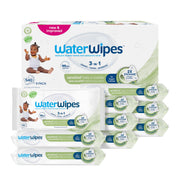 WaterWipes Sensitive+ Baby & Toddler Feuchttücher, 3-in-1 Reinigt, Pflegt, Schützt, 99,9% Wasser, Strukturierte Reinigung, Unparfümiert & Hypoallergen, 540 Stück (9er-Pack)
