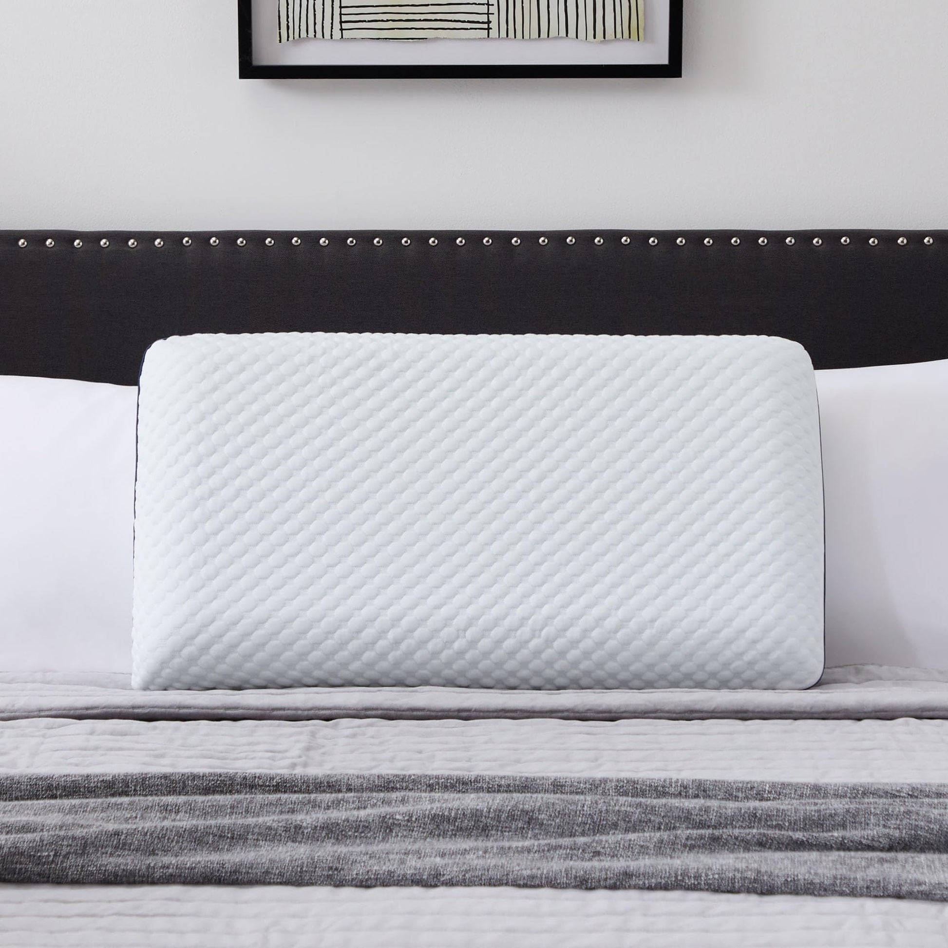 WEEKENDER Standard Gel Memory Foam Pillow Size-1-Pack-Medium Plush Feel-Neck and Shoulder Support-Side, Stomach, and Back Sleepers-Home, Hotel, & Hospital Essentials-CertiPur Certified, White