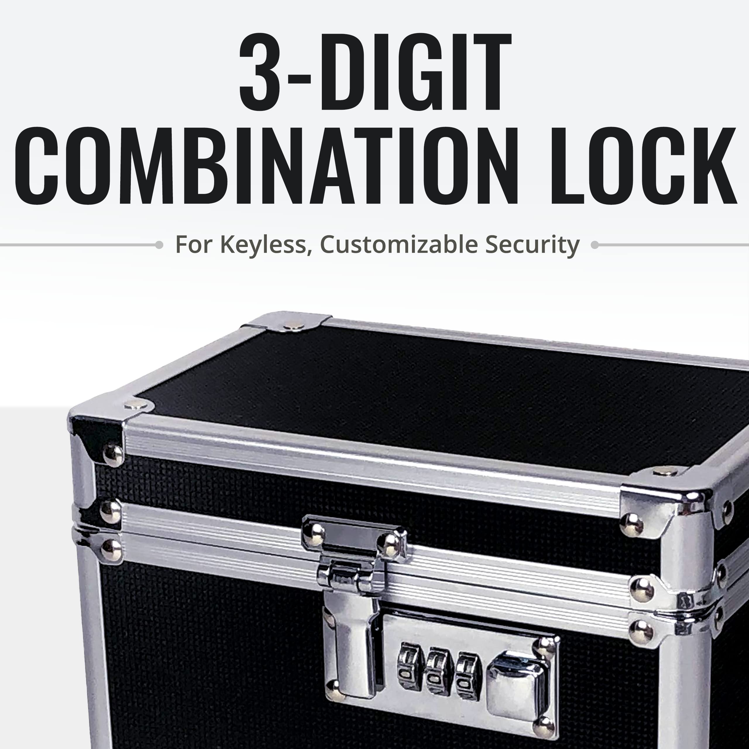 Vaultz Medicine Lock Box - 5 x 7 x 5 Inches - Secure Cabinet Safe with Combination Lock - Ideal for Medications and Small Valuables - Black