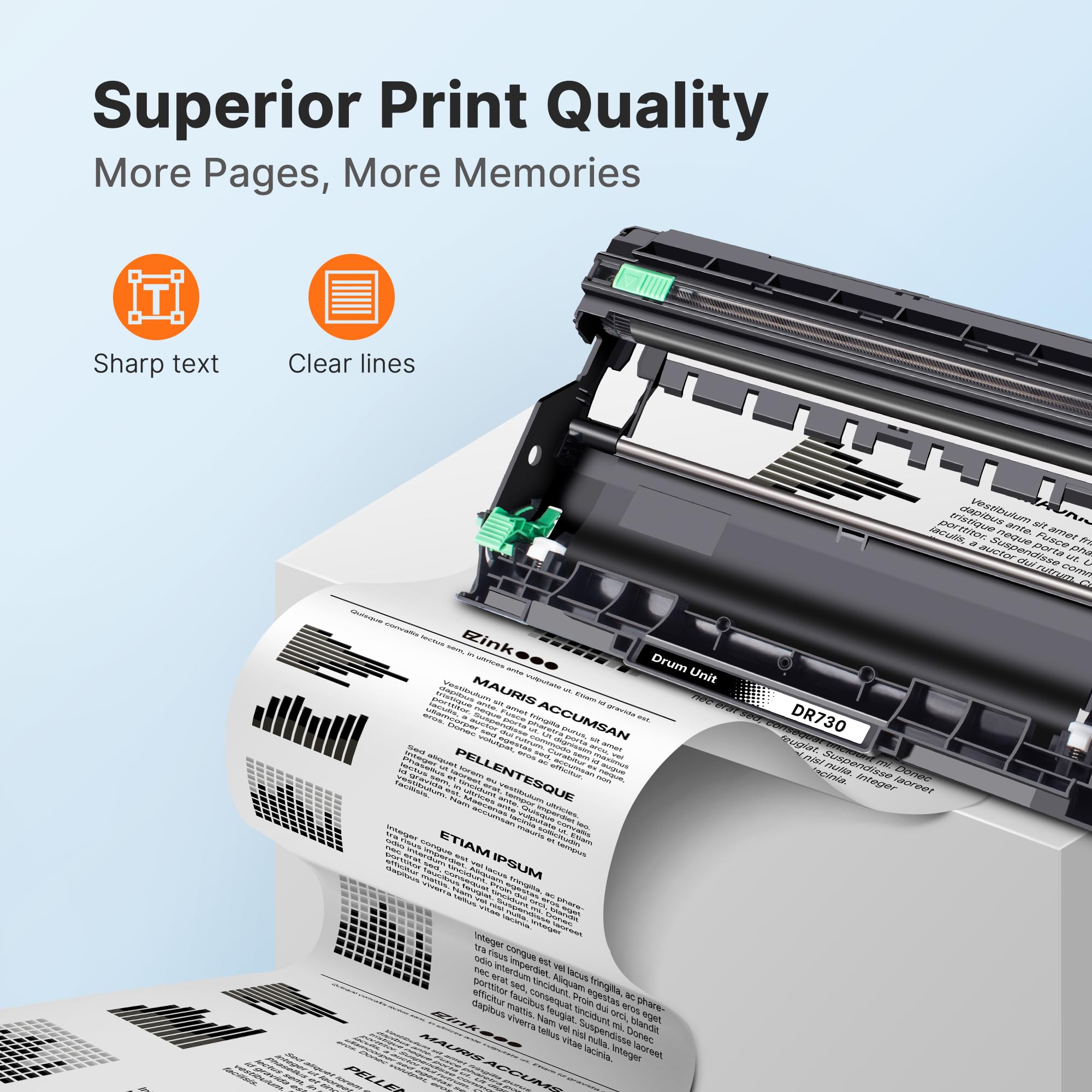 E-Z Ink Compatible Drum Unit Replacement for Brother DR 730 Drum Unit Compatible with HL-L2350DW HL-L2395DW HL-L2370DW HL-L2370DWXL MFC-L2750DW MFC-L2710DW Printer (2 Pack)