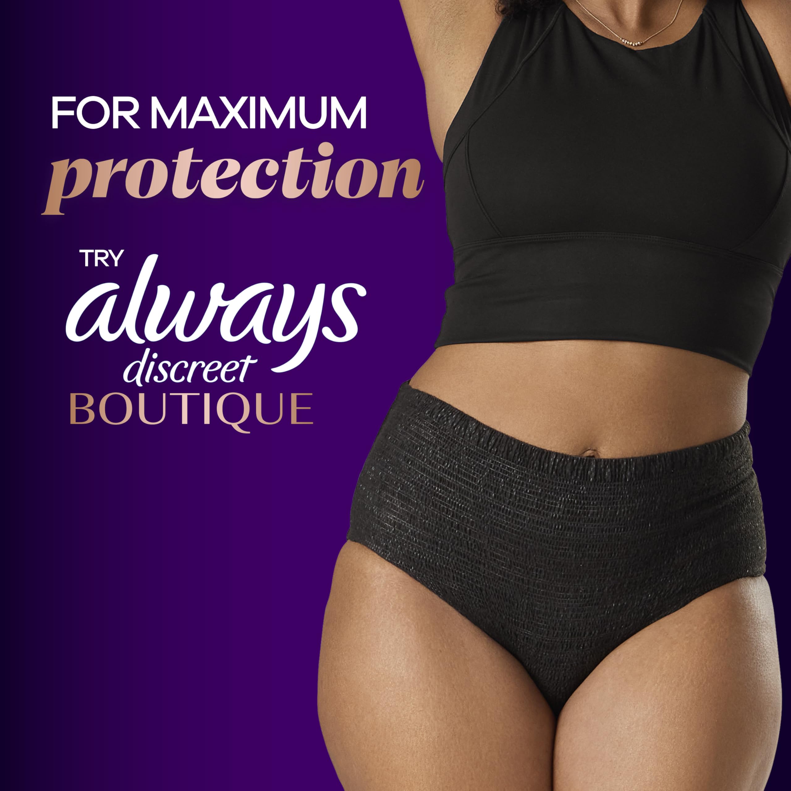 Always Discreet Adult Incontinence Pads for Women, Heavy Absorbency, Long Length, Postpartum Pads, 64 Count (2 Packs of 32)