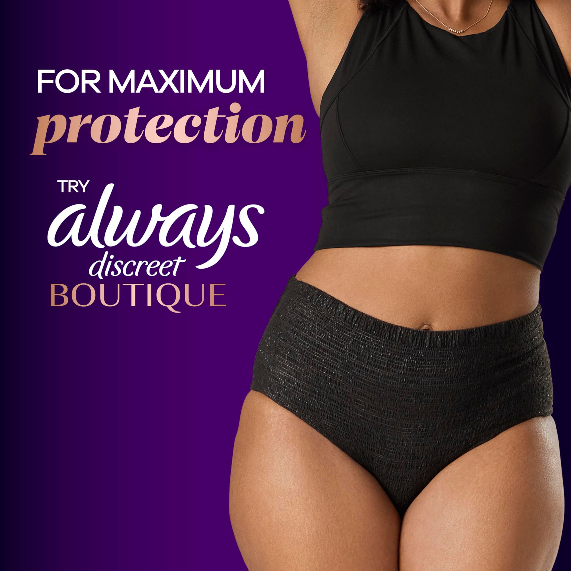 Always Discreet Adult Incontinence Pads for Women, Heavy Absorbency, Long Length, Postpartum Pads, 64 Count (2 Packs of 32)
