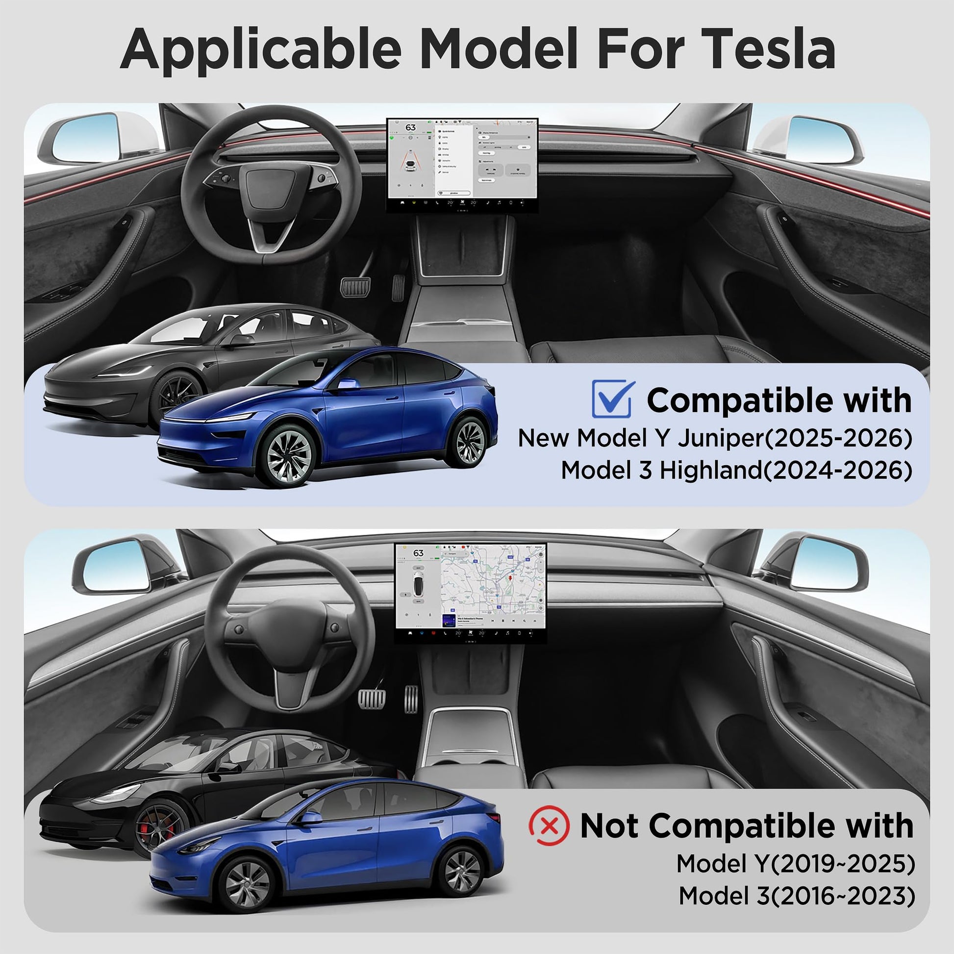 TSLDRV Center Console Organizer Tray for Tesla Model Y Juniper Accessories 2025 2026/For Tesla Model 3 Highland Accessories 2024 2025 2026 [Slide Smoothly/US Patent] Cup Holder Matte Black