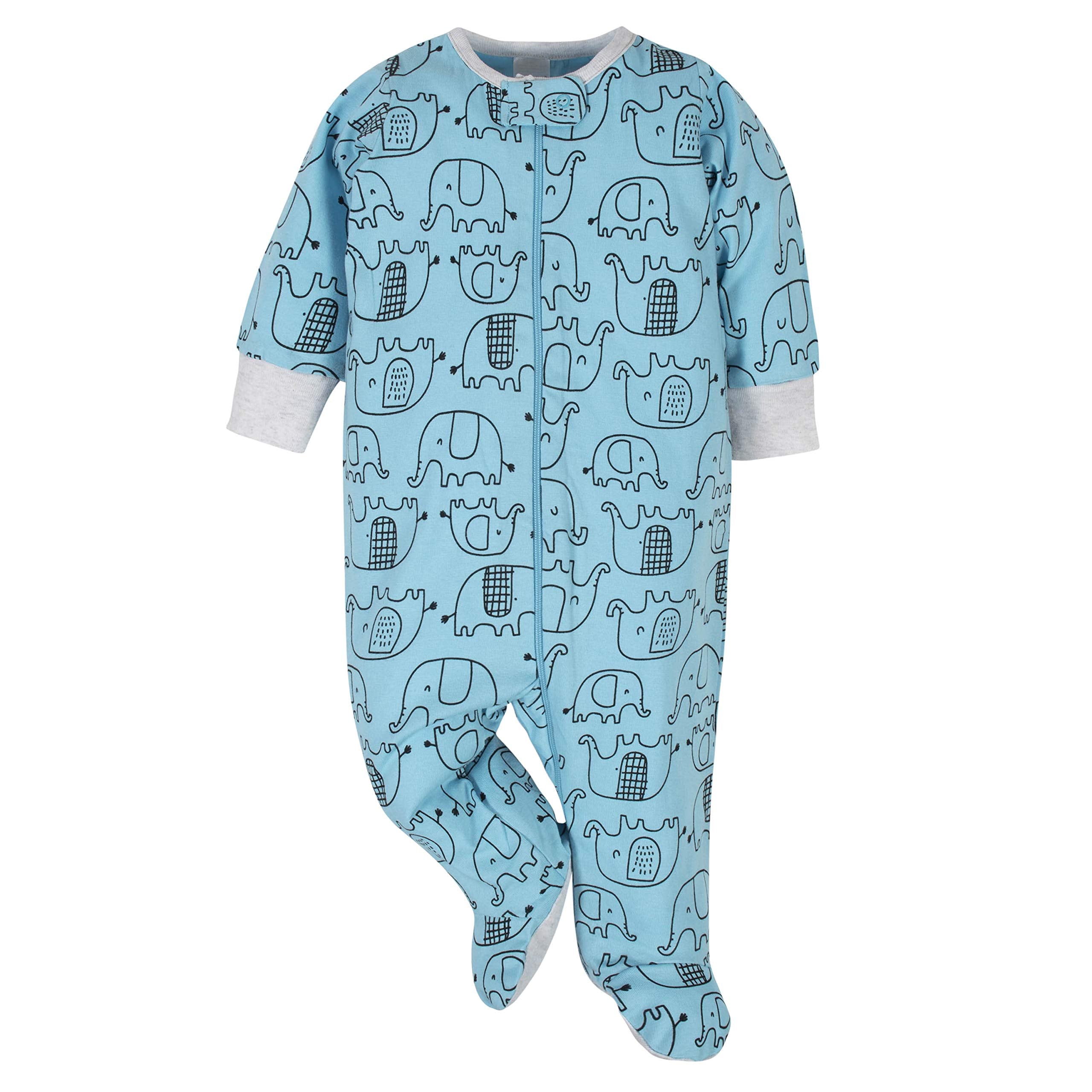 Onesies Brand Baby Boys 4-pack 'N Play Footies And Toddler Sleepers, Blue Elephant, 0-3 Months US
