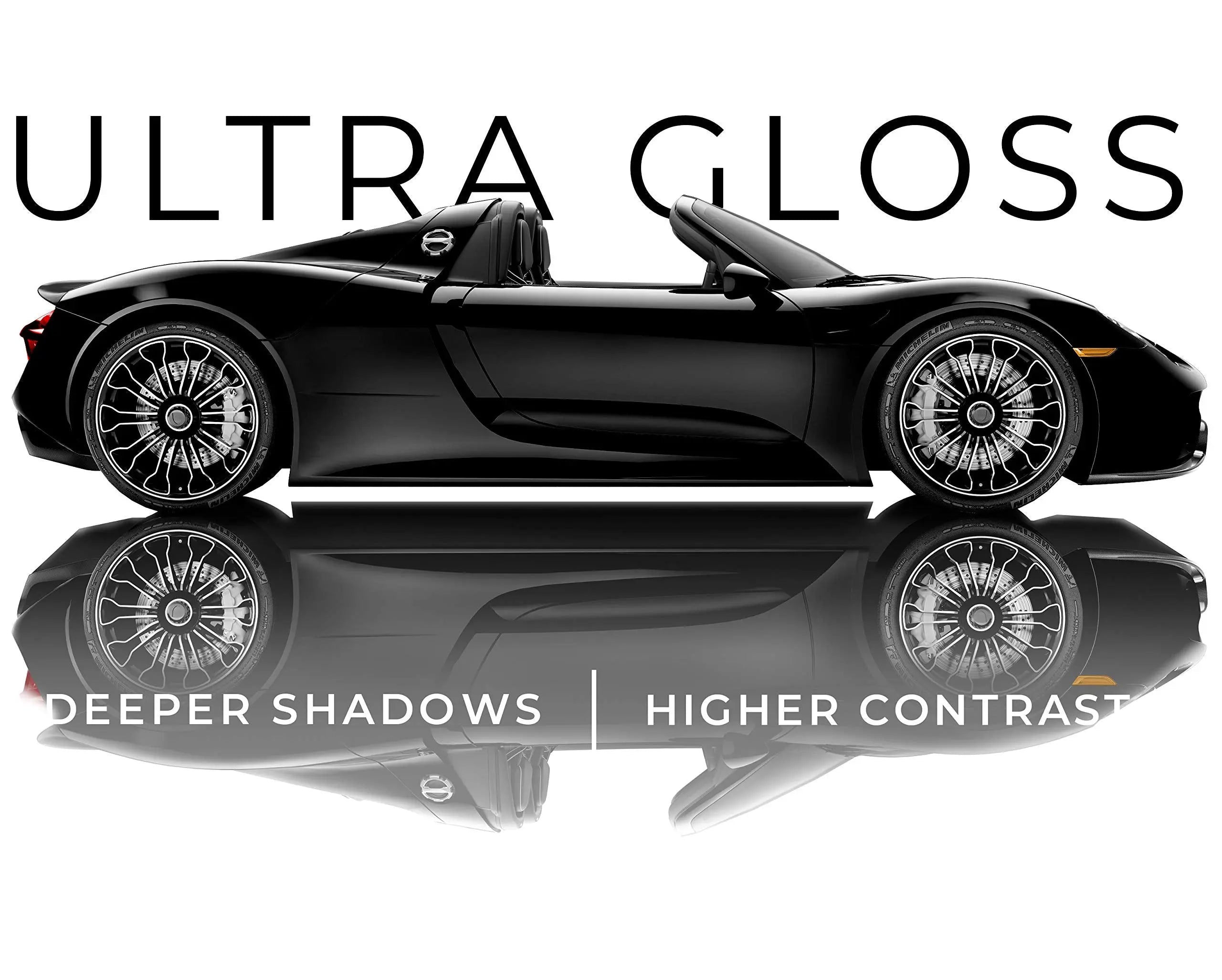 VViViD+ Ultra Gloss Premium Vinyl Car Wrap Film (1ft x 5ft, Gloss Piano Black)