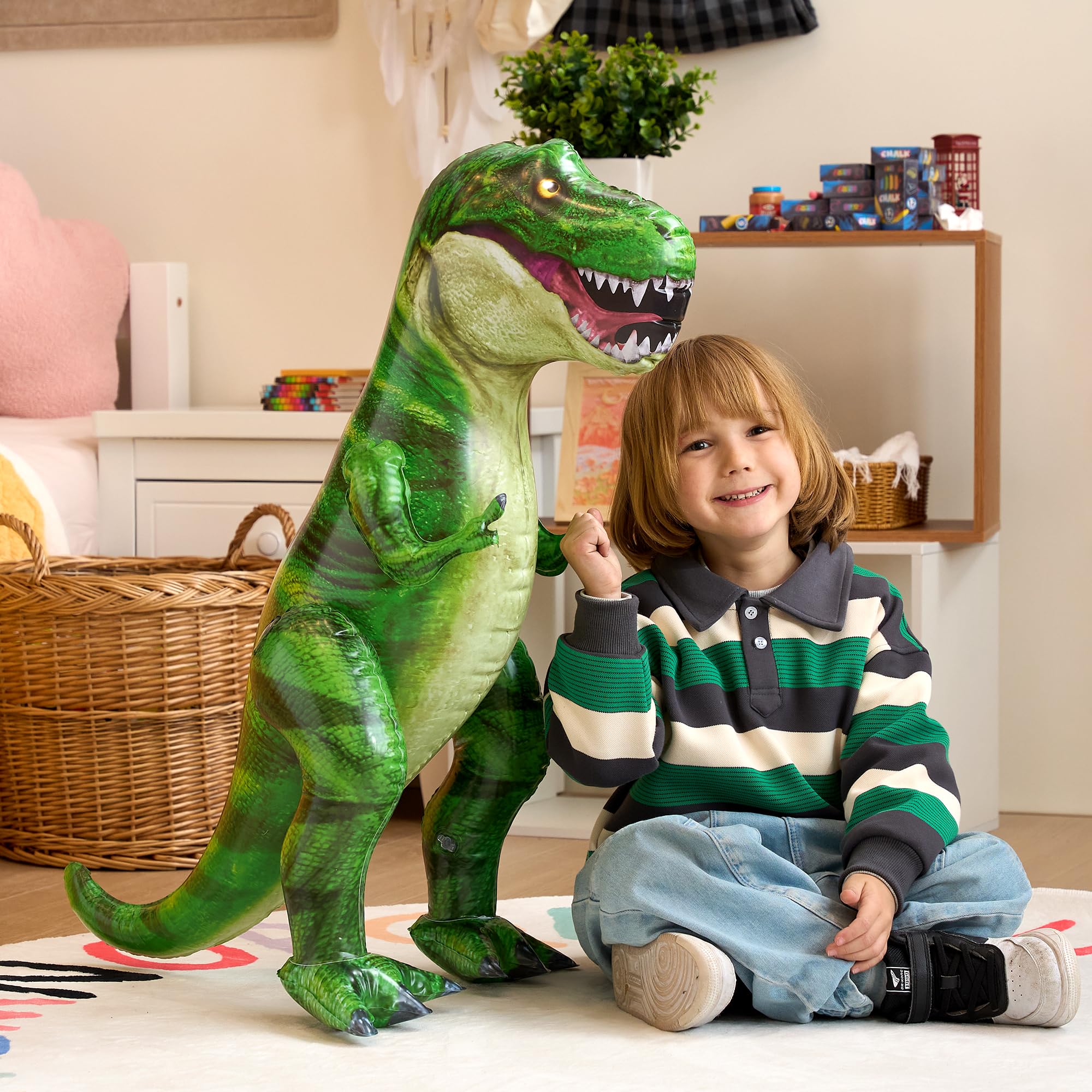 JOYIN 30” T-Rex Dinosaur Inflatable, Tyrannosaurus Rex Inflatable Dinosaur Toy for Party Decorations, Birthday Party Gift for Kids and Adults