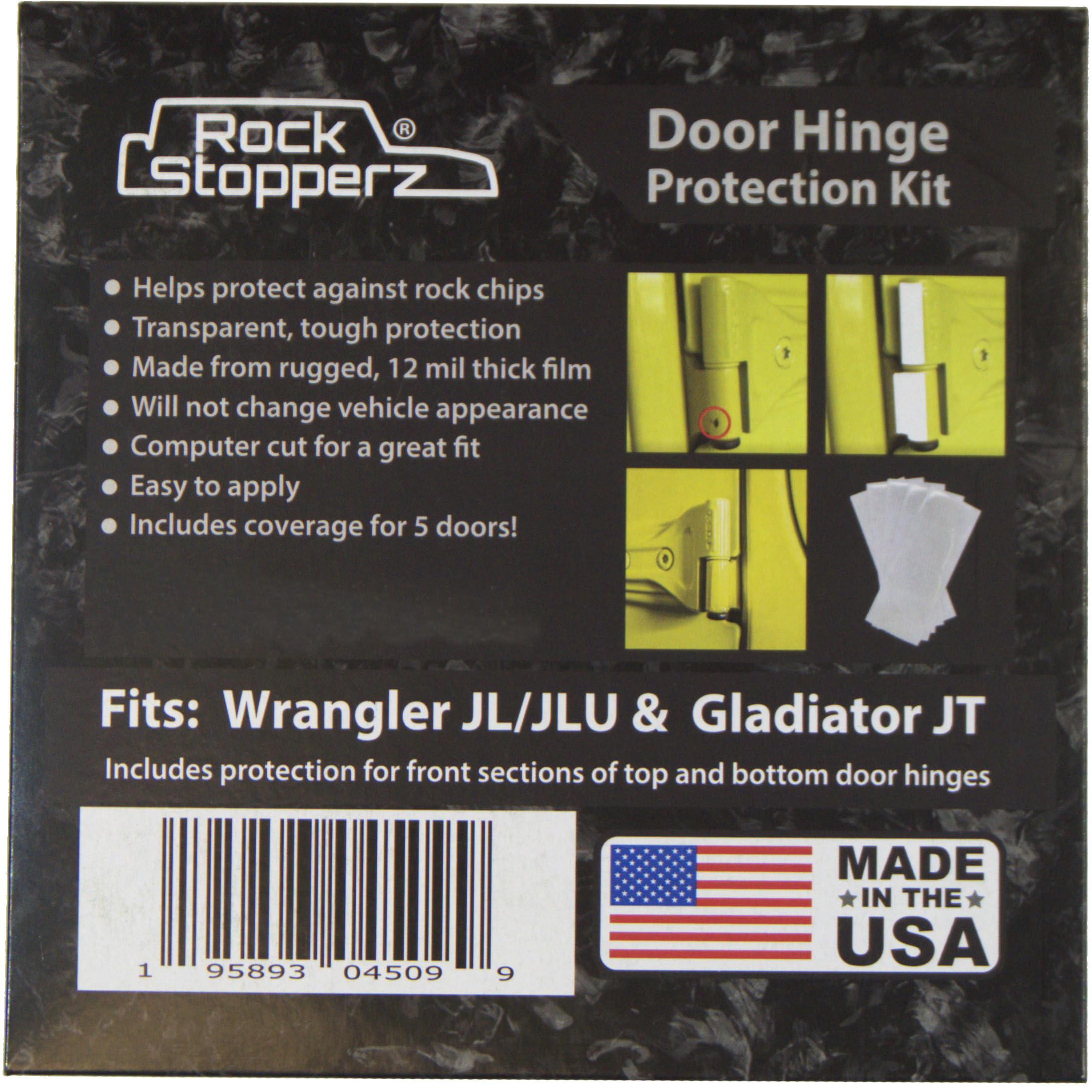 Rock Stopperz Door Hinge Protection Kit - Compatible with Jeep Wrangler JL/JLU/Gladiator - 2 or 4 Door (2019 - Current. Coverage for 5 Doors Total)