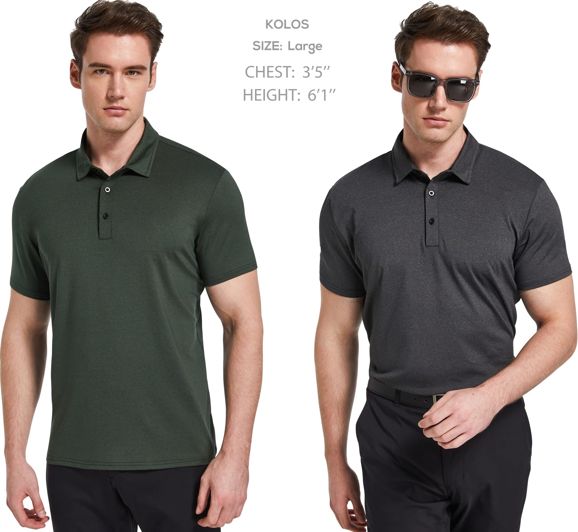 TELALEO 5 Pack Mens Polo Shirts Quick Dry Short Sleeve Golf T Shirt Performance Moisture Wicking Casual Workout SetB L