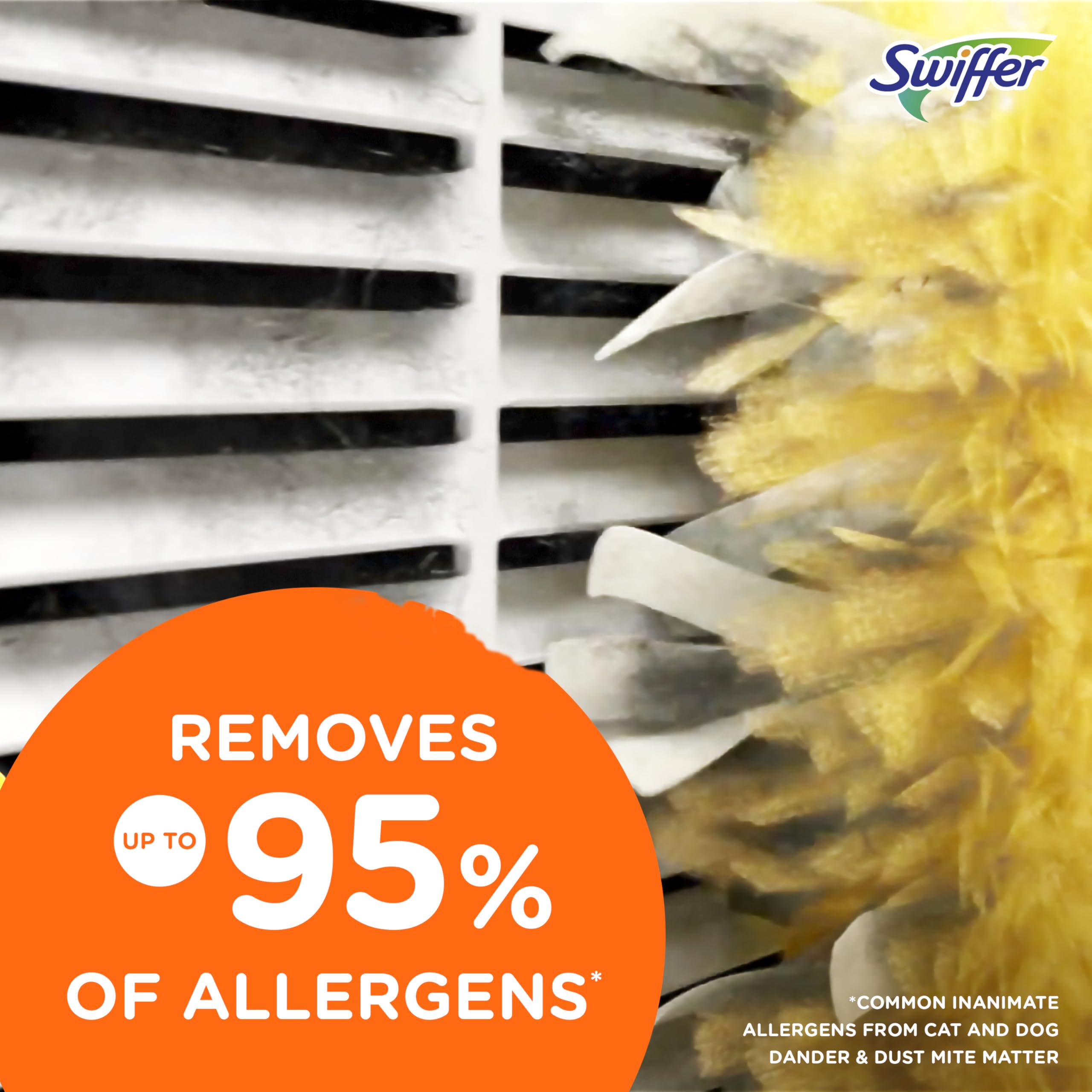 Swiffer Dusters Refill for Cleaning, Feather & Microfiber Duster Disposable Alternative, For Dusting Furniture, Blinds, Ceiling Fans, Walls, Helps Remove Allergens, Heavy Duty, Unscented, 11ct