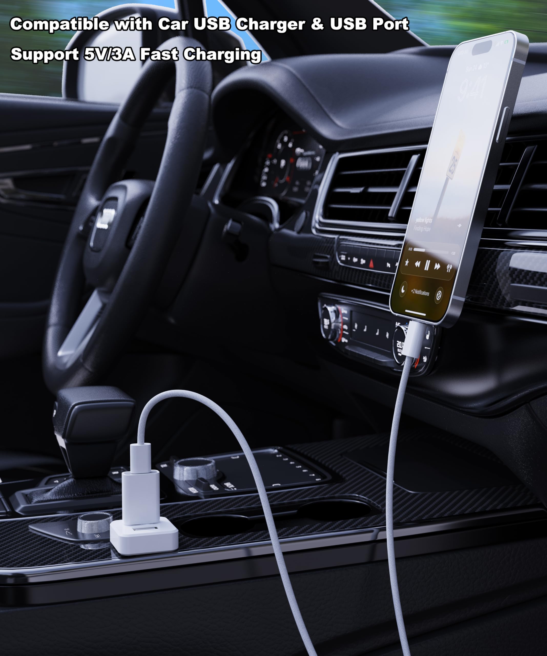 LMUBOY USB to USB C Adapter[Mfi Certified],USB-C Female to USB Male Charger Converter for Apple MagSafe Watch 10/9/8/7/SE/Ultra,Car,iPhone Air 17 16 15 14 13 Mini Pro Max,Samsung Galaxy,Pixel,CarPlay