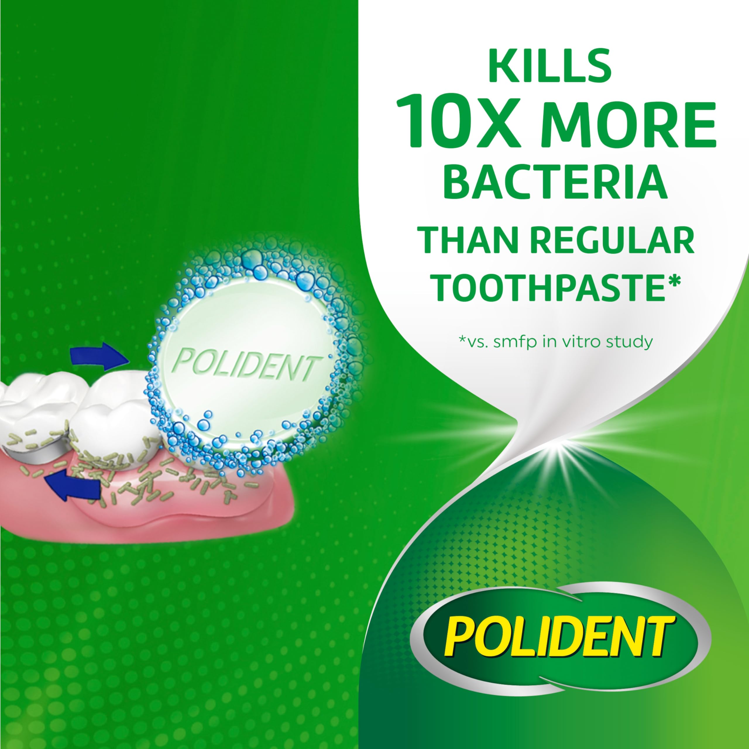 Polident 3 Minute Antibacterial Dental Appliance Cleanser Tablets, 90 Count (2 Pack)