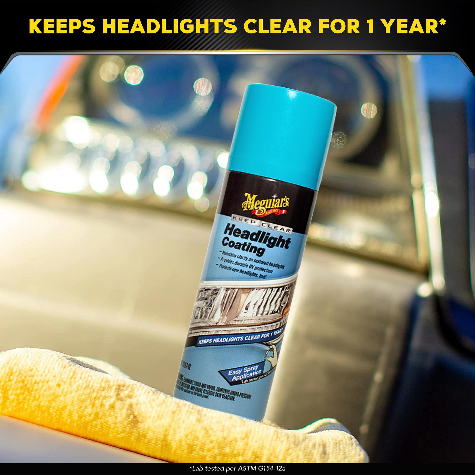 Meguiar's Keep Clear Headlight Coating, Maintain Like-New Clarity of Your Headlights with an Easy-to-Use Formula and UV Protection that Lasts All Year Long, 4 Ounce Aerosol