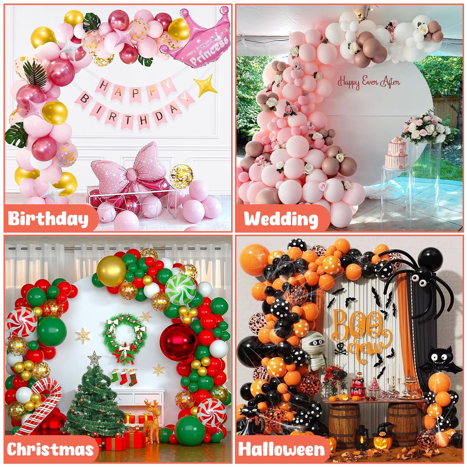 AerWo Balloon Arch Kit 9.35FT & 6FT, Free Bending Half Balloon Arch Stand with Base, Floor Gold Balloon Arch Frame Backdrop for Wedding Birthday Party Baby Shower Yard Lawn Home Halloween Decorations