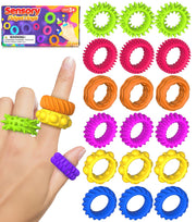 Fidget Toys Sensory Rings for Kids: Fidget Ring 18 Pack - Sensory Toys for Kids with Autism - Quiet Anxiety Fidgets Bulk for Classroom Prize - Christmas Stocking Stuffers