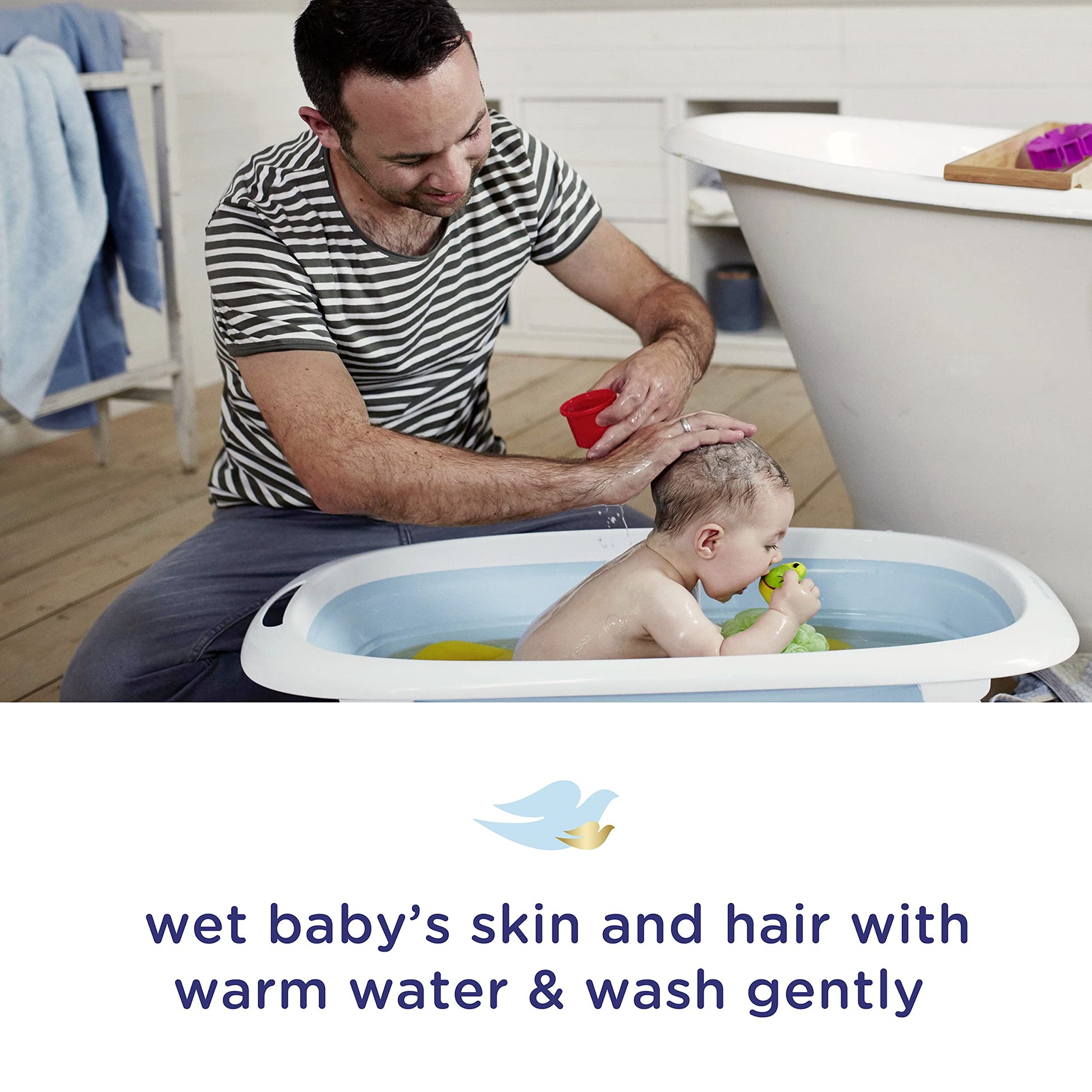Baby Dove Sensitive Skin Care Baby Wash For Baby Bath Time Rich Moisture Tear-Free and Hypoallergenic, 20 oz (Packaging May Vary)
