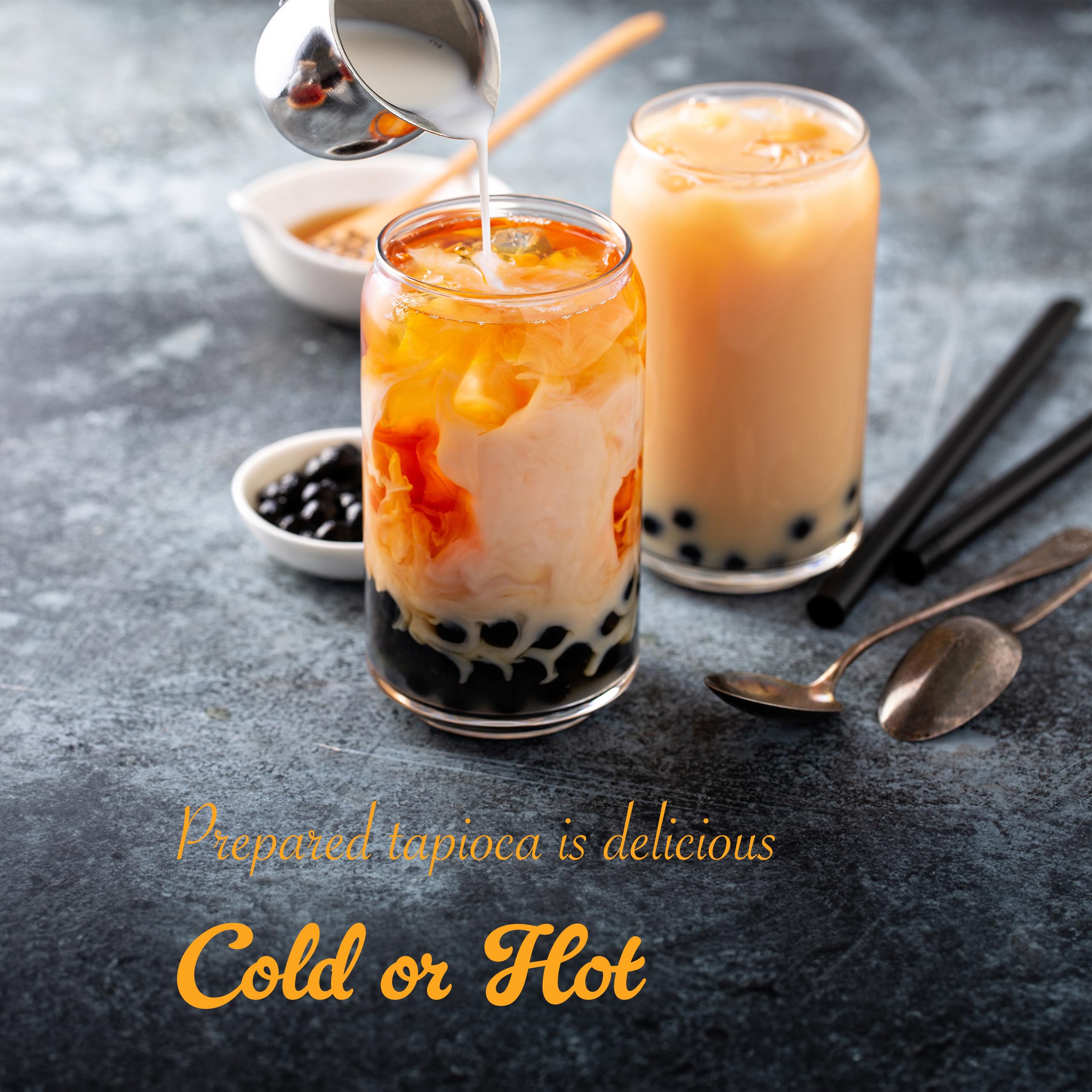 WuFuYuan Boba Tapioca Pearls, Black Sugar Flavor, Ready to Cook in 5 Minutes or Microwave in 3 Minutes, 8.8 oz. (Pack of 2)