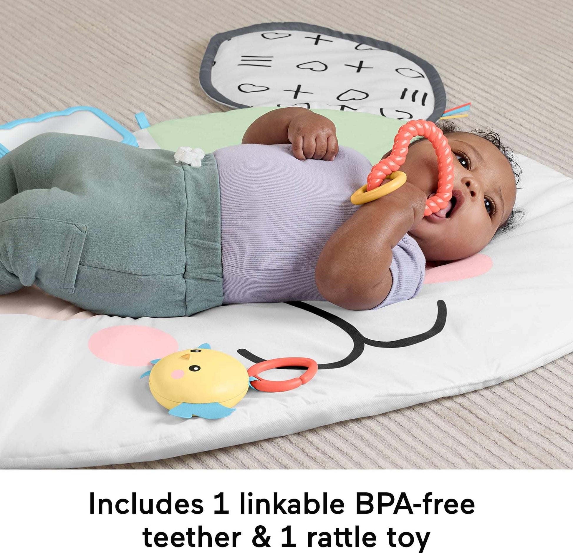Fisher-Price Baby Tummy Time Toy, Puppy Perfection Giant Play Mat with Sensory Development Activities for Newborns 0+ Months (Amazon Exclusive)