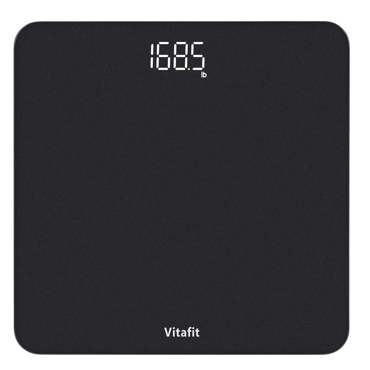 Vitafit Digital Bathroom Scale for Body Weight, Weighing Professional Since 2001, Clear LED Display and Step-On, 3*AAA Batteries Included, 400lb/182kg, Spray Silver Black