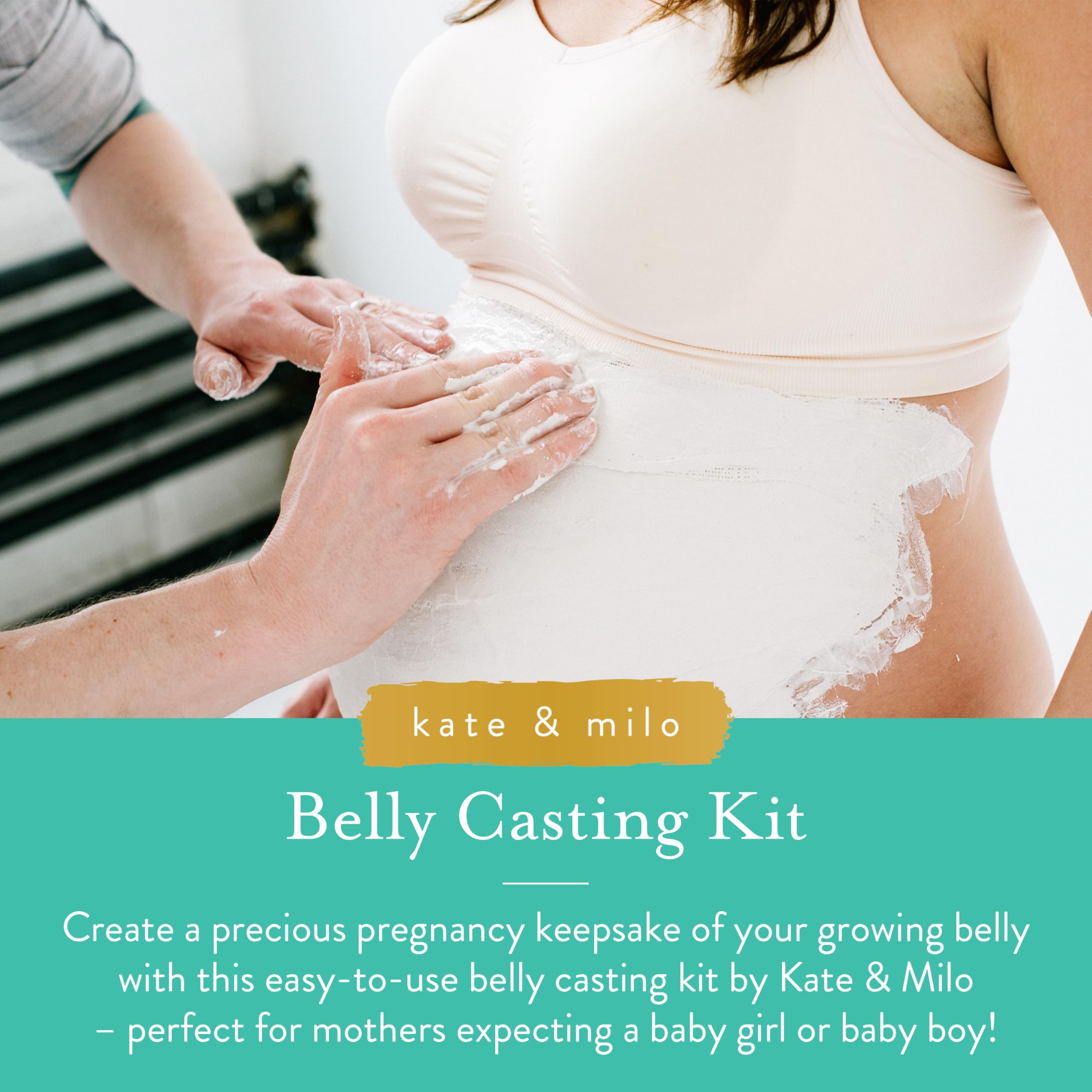 Kate & Milo Belly Casting Kit, Pregnancy Keepsake Making Kit, Easy DIY Plaster Cast Baby Bump Keepsake, Perfect For Expecting Moms and Ideal Nursery Decor