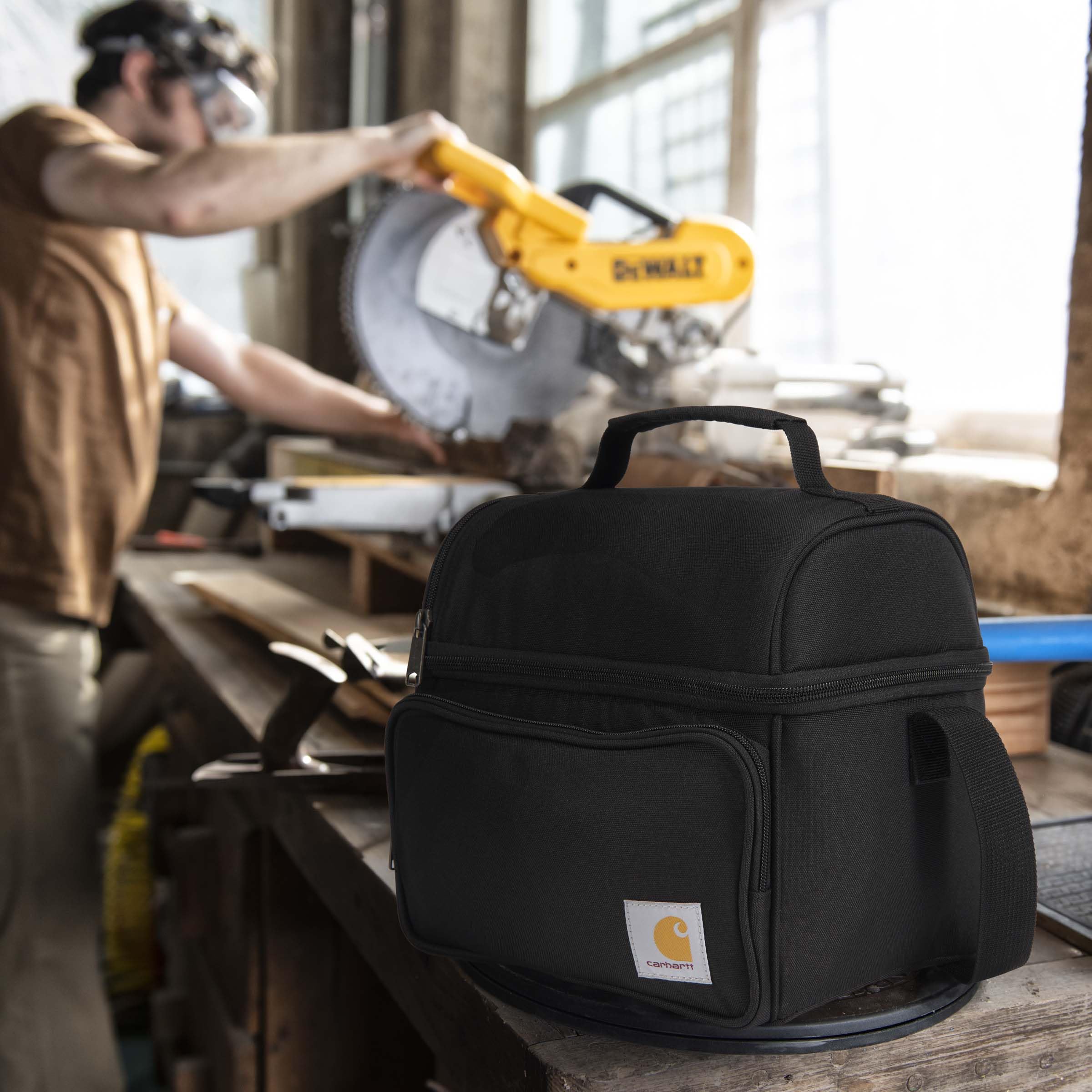 Carhartt Camping Cooler, Worksite Lunchbox, Soft Shell Lunch Bag for Construction Sites, Work and Everyday Use, Black