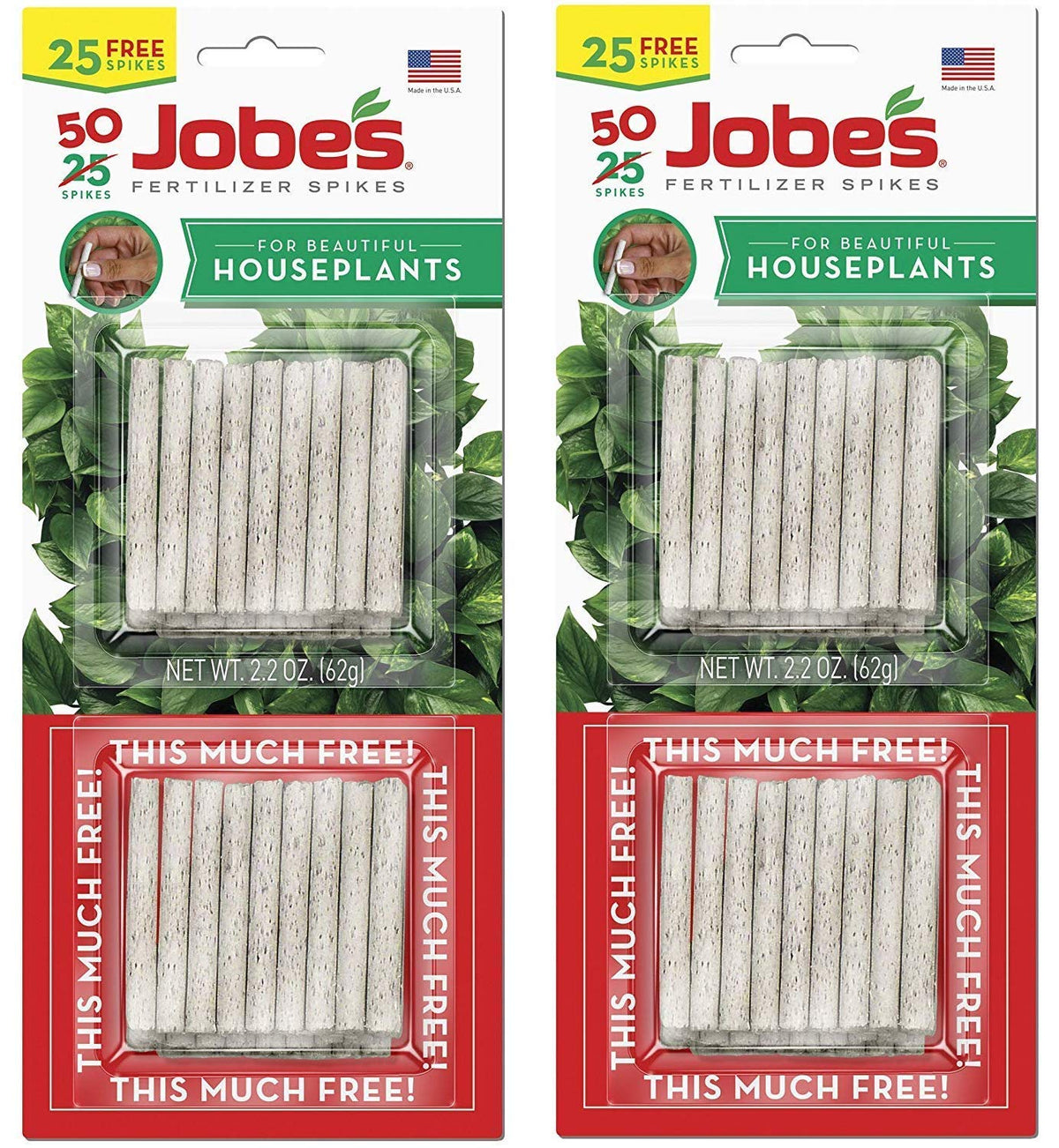 Jobe's 5001T Houseplant Fertilizer Food Spikes, 50 Pack