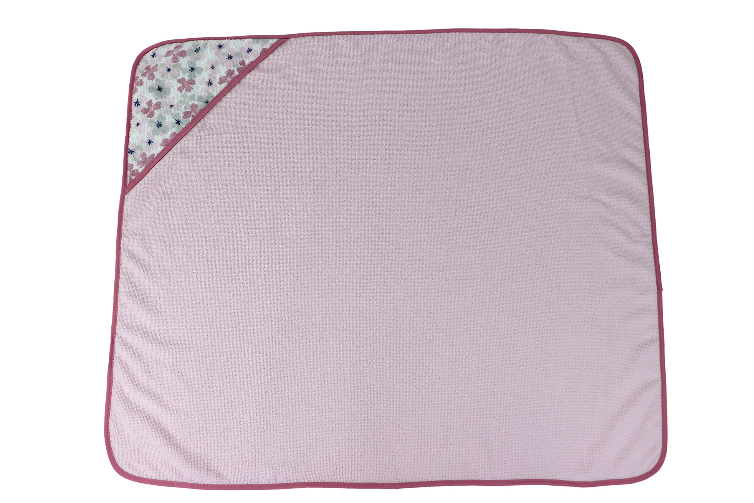 Cudlie Buttons & Stitches Baby Girl 3 Pack Rolled/Carded Hooded Towels in Crisp Blossom Print (GS71728)