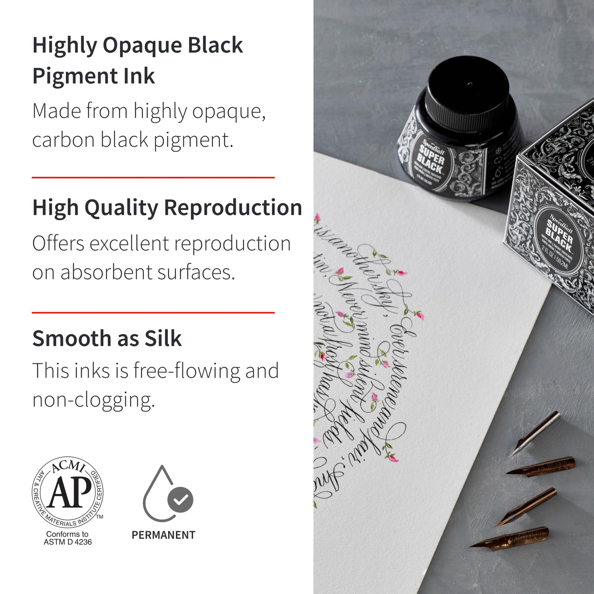 Speedball Super Black India Ink, 2-Ounce