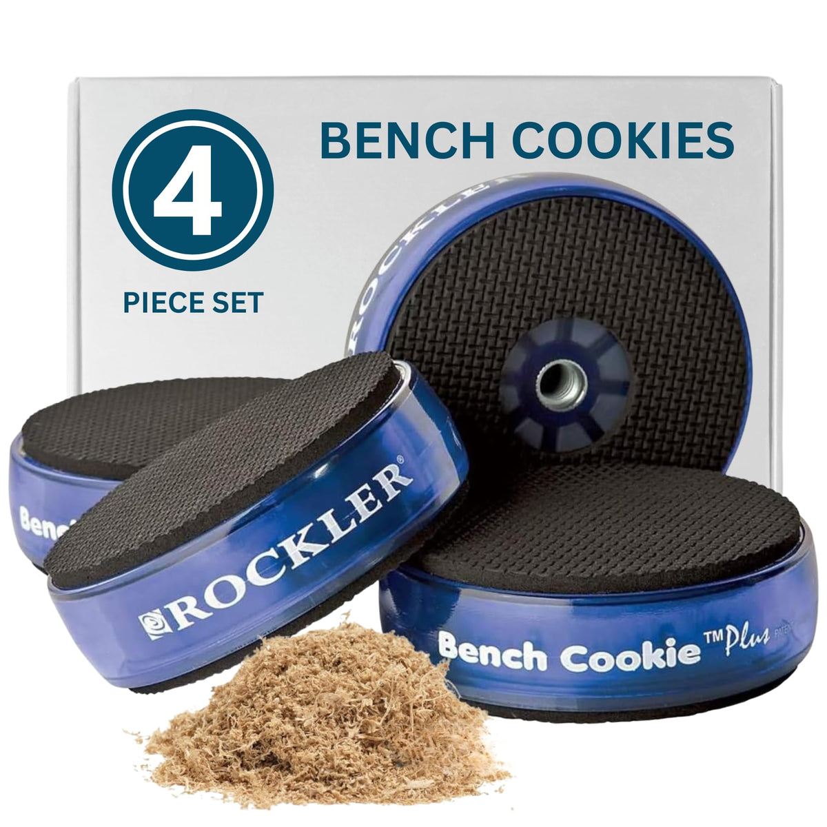 Rockler Work Bench Cookies Plus Work Grippers (4 Pack) - Rockler Bench Cookies Protect Workpiece from Scratches and Benchtop Debris - Woodworking Kit for Most Average-Sized Panels